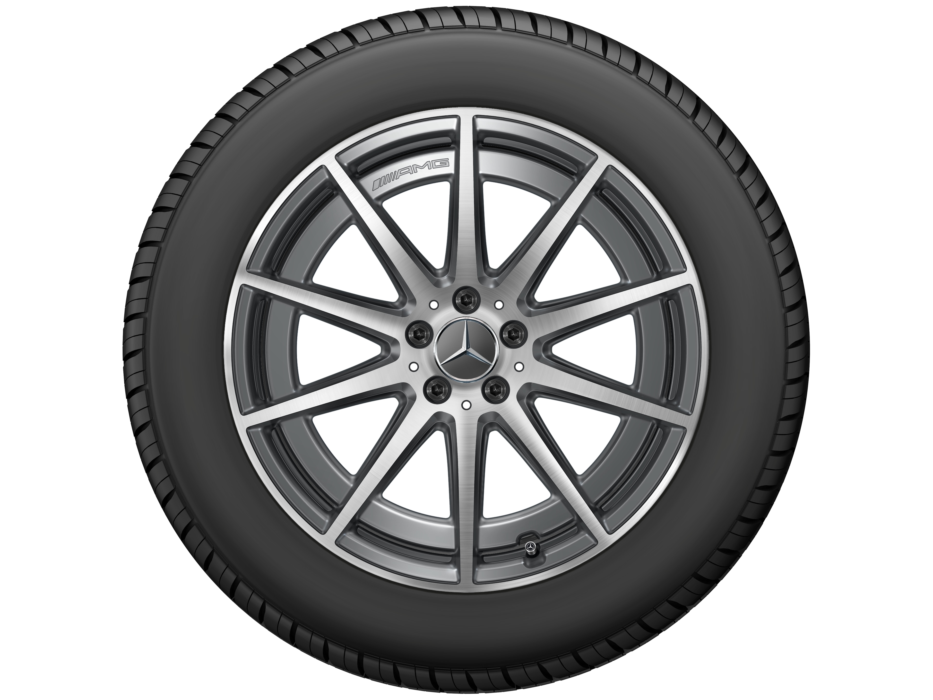 AMG 10-Speichen-Rad, 48,3 cm (19 Zoll) - 9,5 J x 19 ET 25, tantalgrau, glanzgedreht