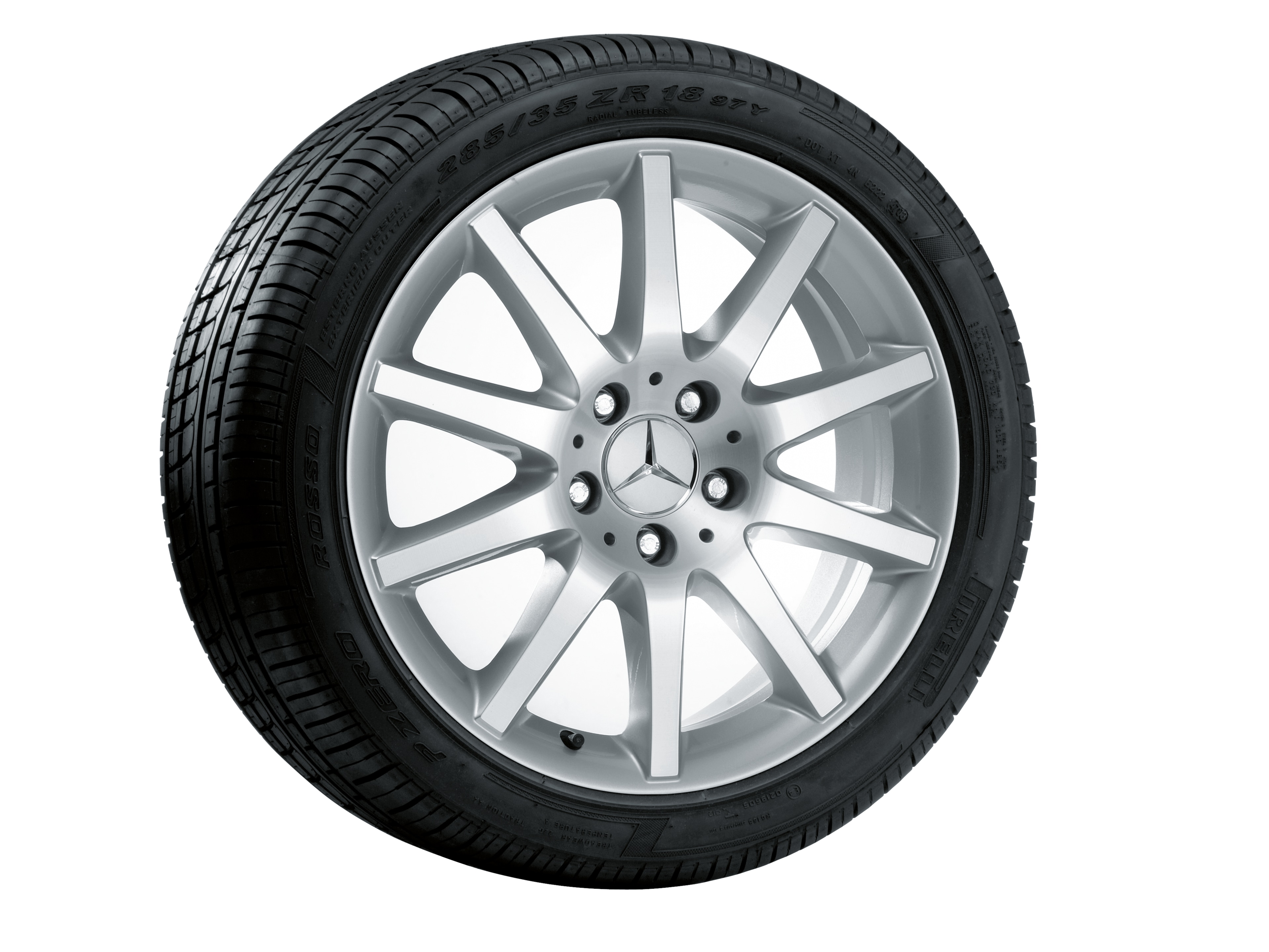 10-Speichen-Rad, 43,2 cm (17 Zoll) - 7,5 J x 17 ET 36, titansilber, glanzgedreht