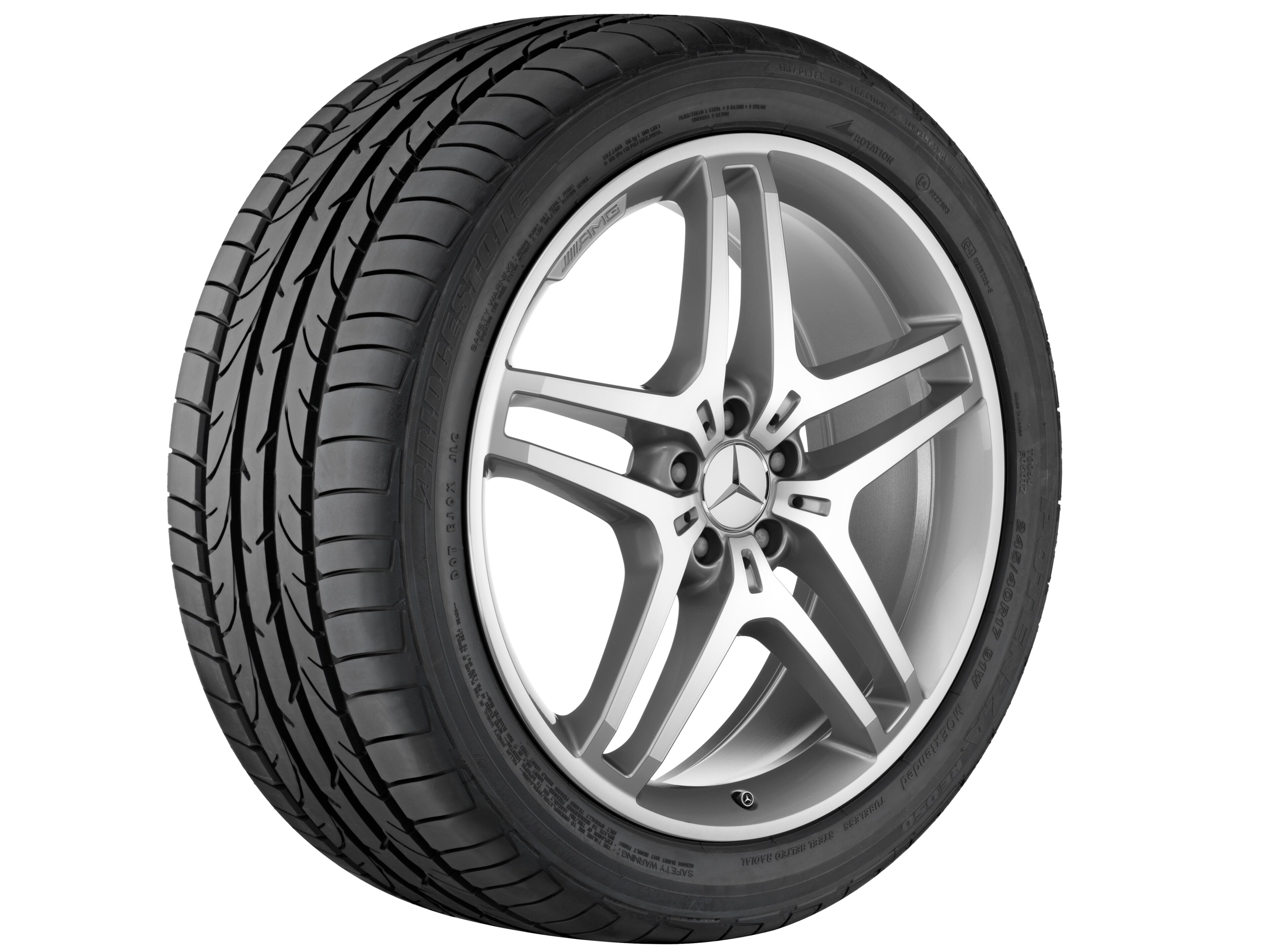 AMG 5-Doppelspeichen-Rad, 53,3 cm (21 Zoll) - 9 J x 21 ET 53, silberfarben, glanzgedreht
