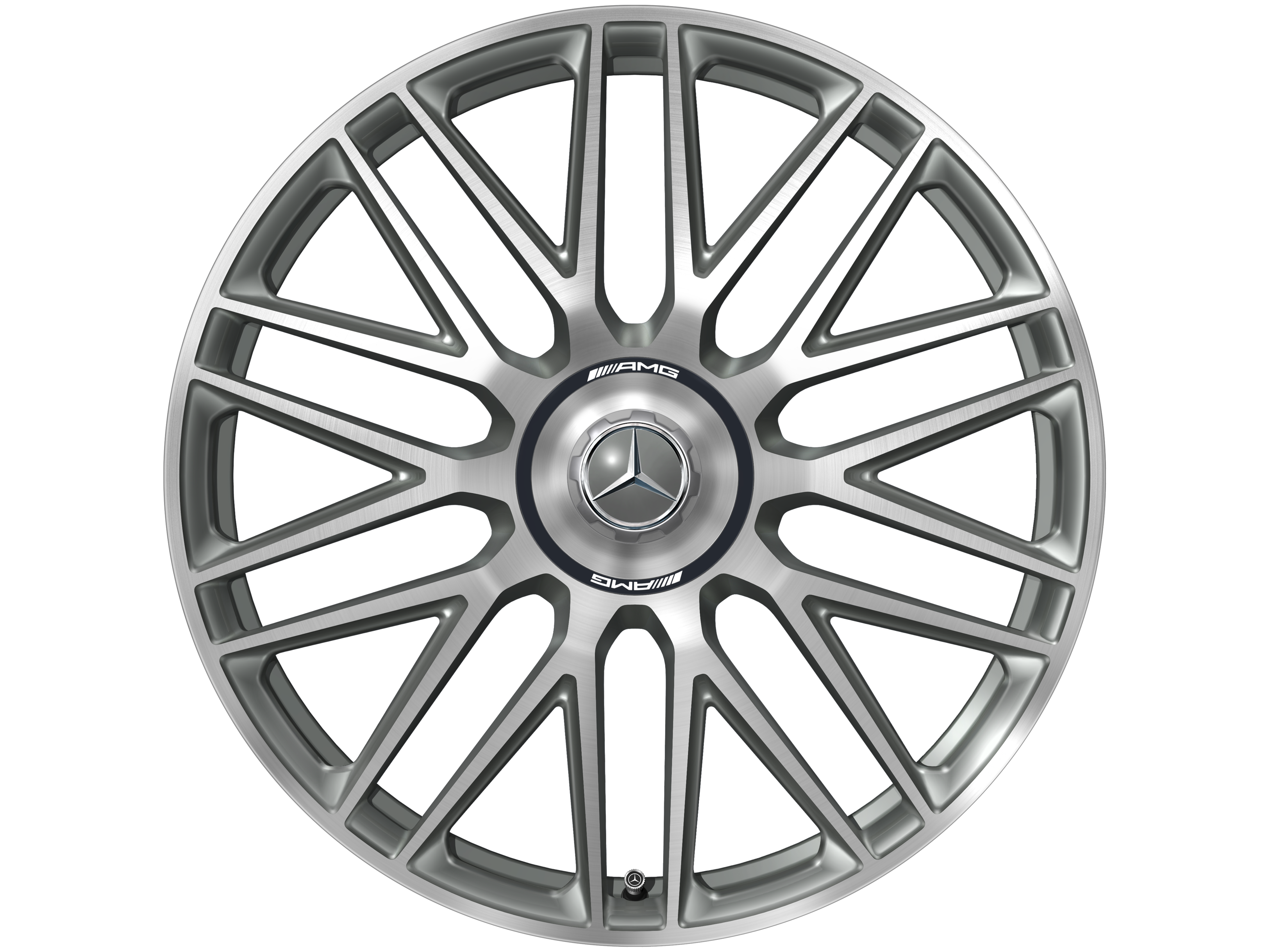 AMG Schmiederad im 10-Doppelspeichen-Design, 53,3 cm (21 Zoll) - 10,5 J x 21 ET 42, titangrau, glanzgedreht