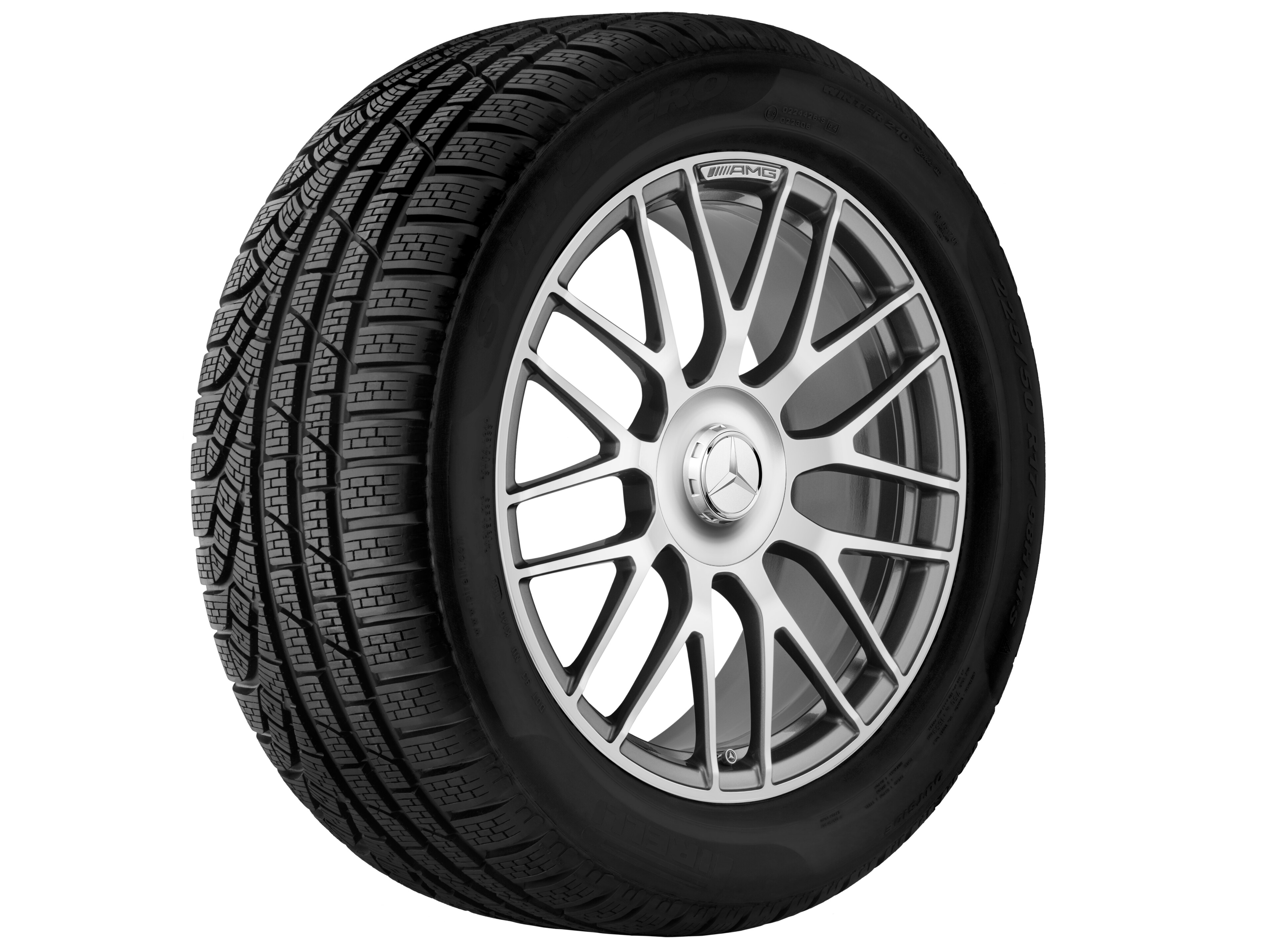 AMG Schmiederad im Kreuzspeichen-Design, 50,8 cm (20 Zoll) - 10,5 J x 20 ET 57, titangrau, glanzgedreht