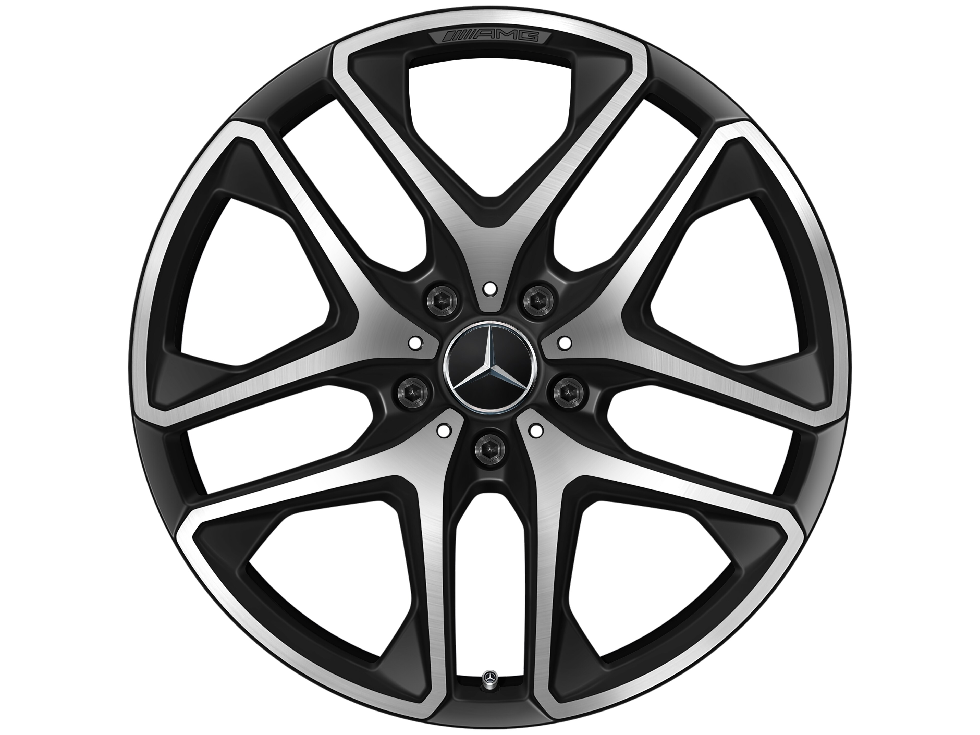 AMG 5-Doppelspeichen-Rad, 53,3 cm (21 Zoll) - 10 J x 21 ET 33, schwarz matt, glanzgedreht