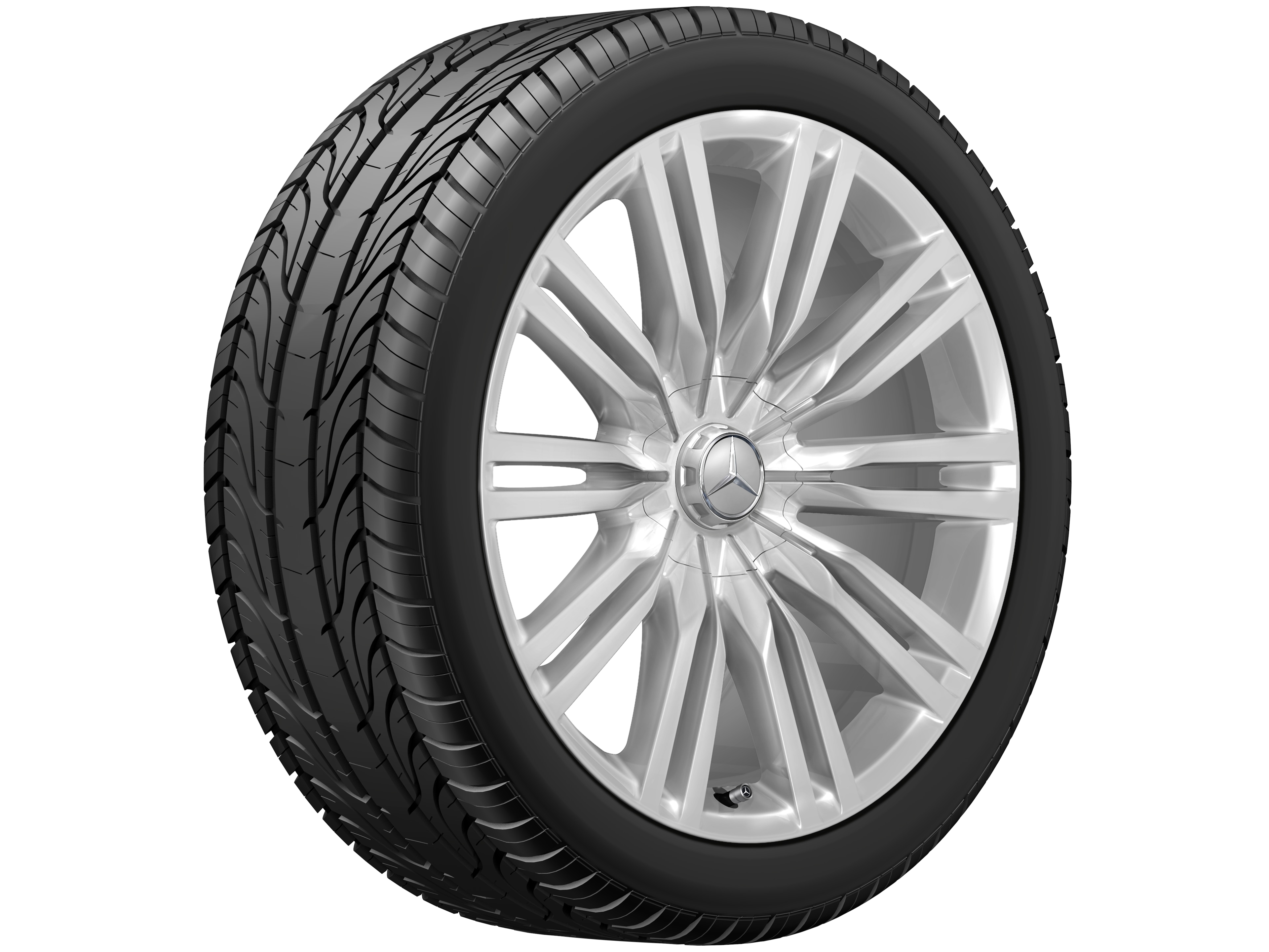 10-Doppelspeichen-Rad, 50,8 cm (20 Zoll) - 10 J x 20 ET 48,1, silberfarben, poliert