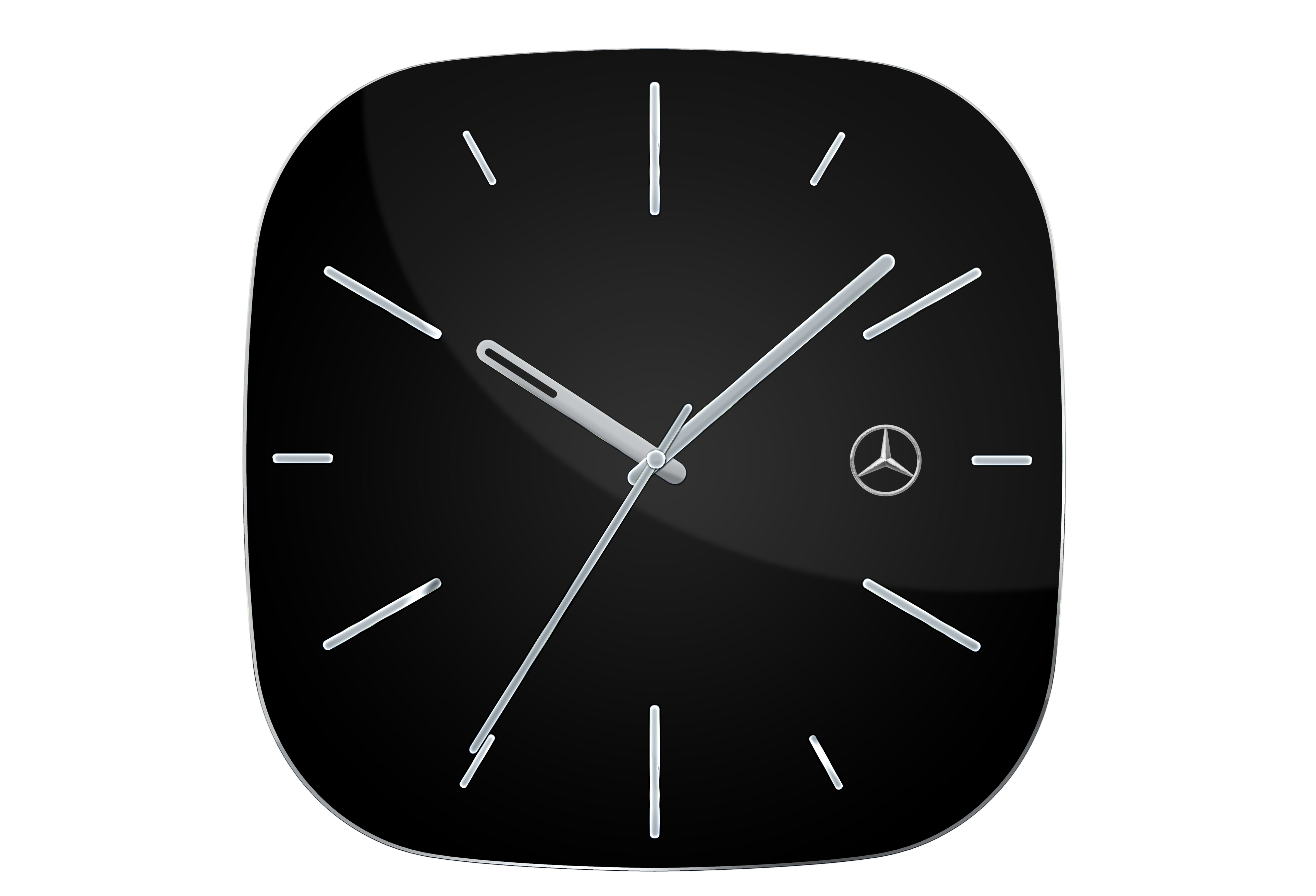 Wanduhr, Business - schwarz / silberfarben, Kunststoff