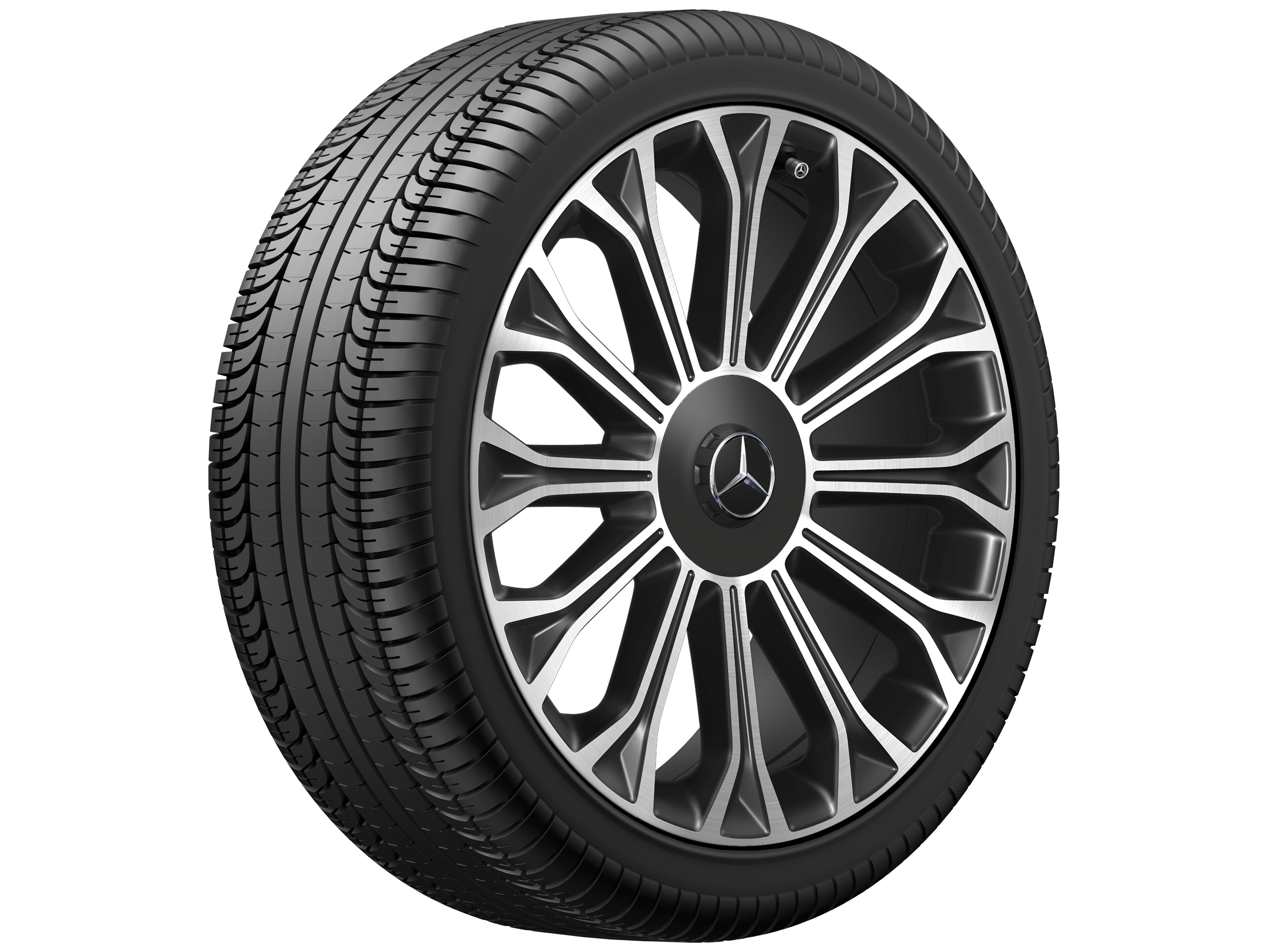 12-Speichen-Rad, 50,8 cm (20 Zoll), glanzgedreht - 8,5 J x 20 ET 36, schwarz, glanzgedreht