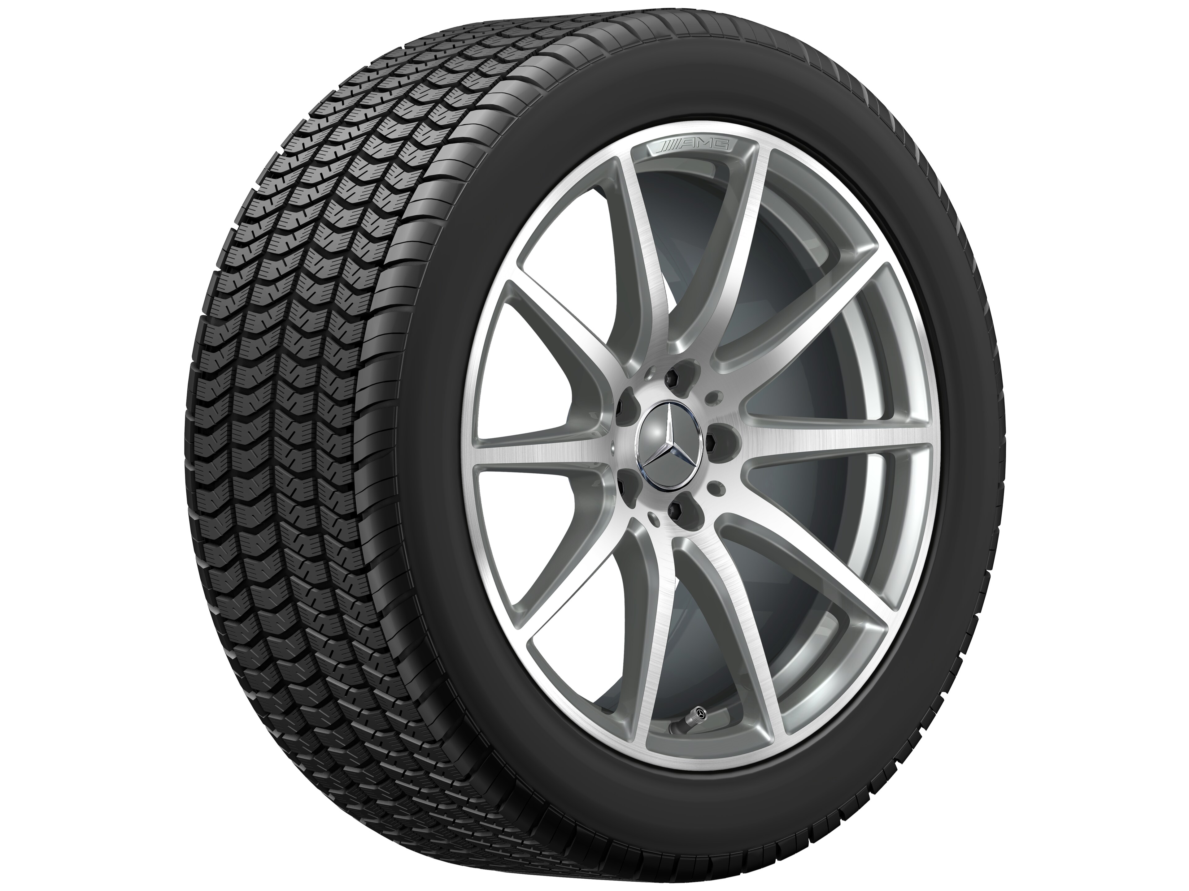 AMG 10-Speichen-Rad, 48,3 cm (19 Zoll) - 11 J x 19 ET 53, titangrau, glanzgedreht