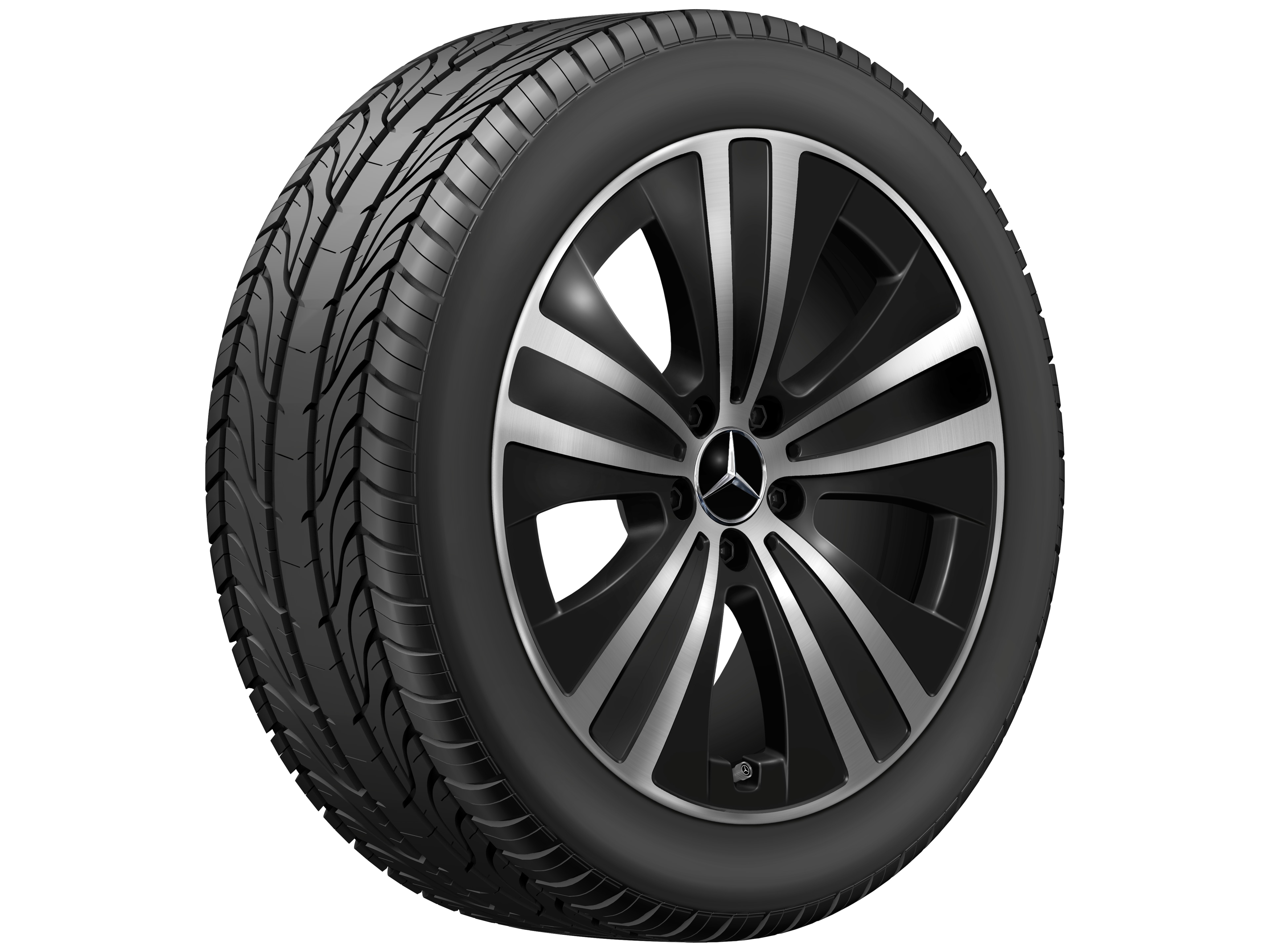 5-Speichen-Rad, 48,3 cm (19 Zoll) - 8,5 J x 19 ET 47,5, schwarz, glanzgedreht