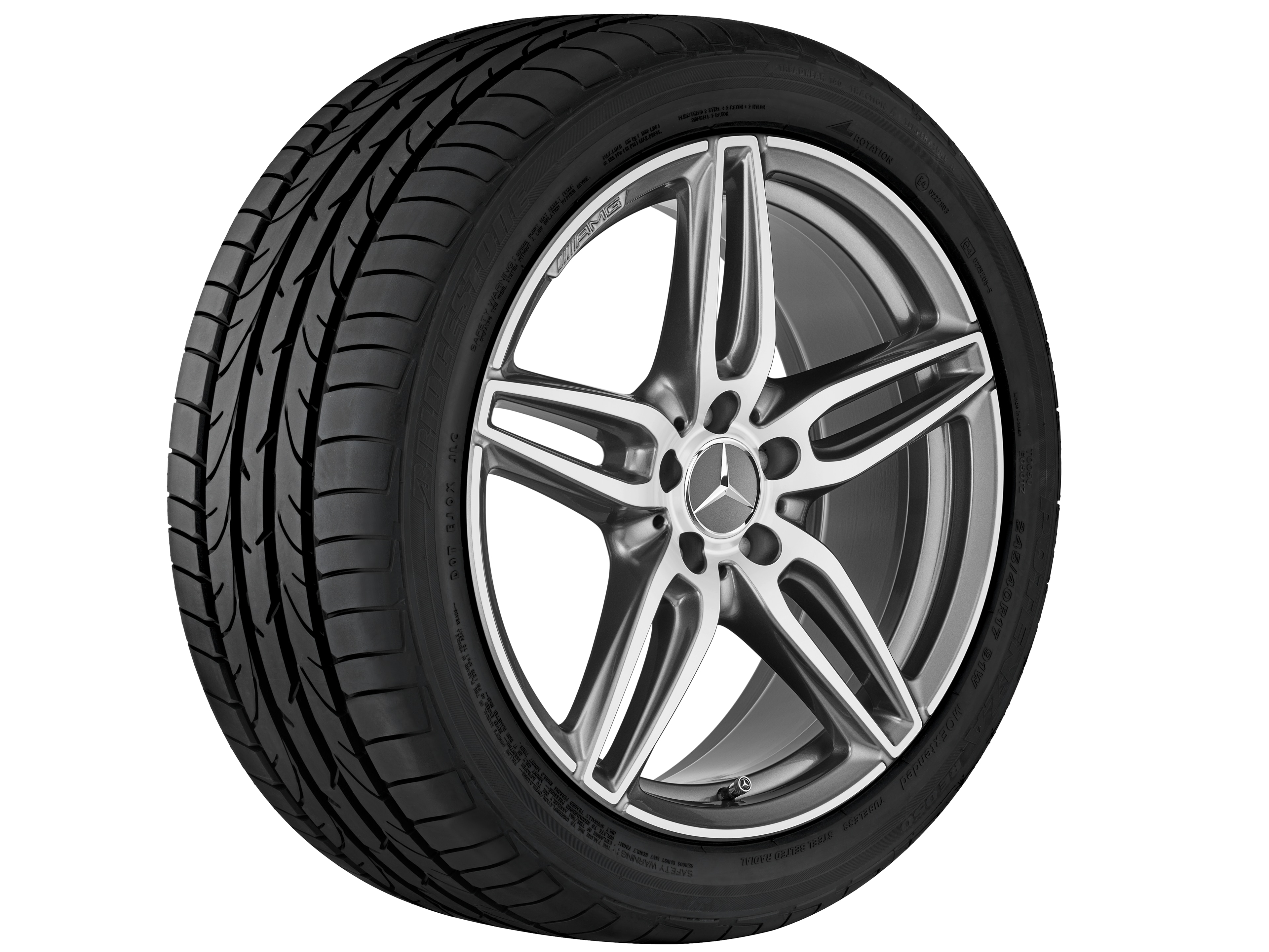 AMG 5-Doppelspeichen-Rad, 48,3 cm (19 Zoll) - 8 J x 19 ET 20, titangrau, glanzgedreht