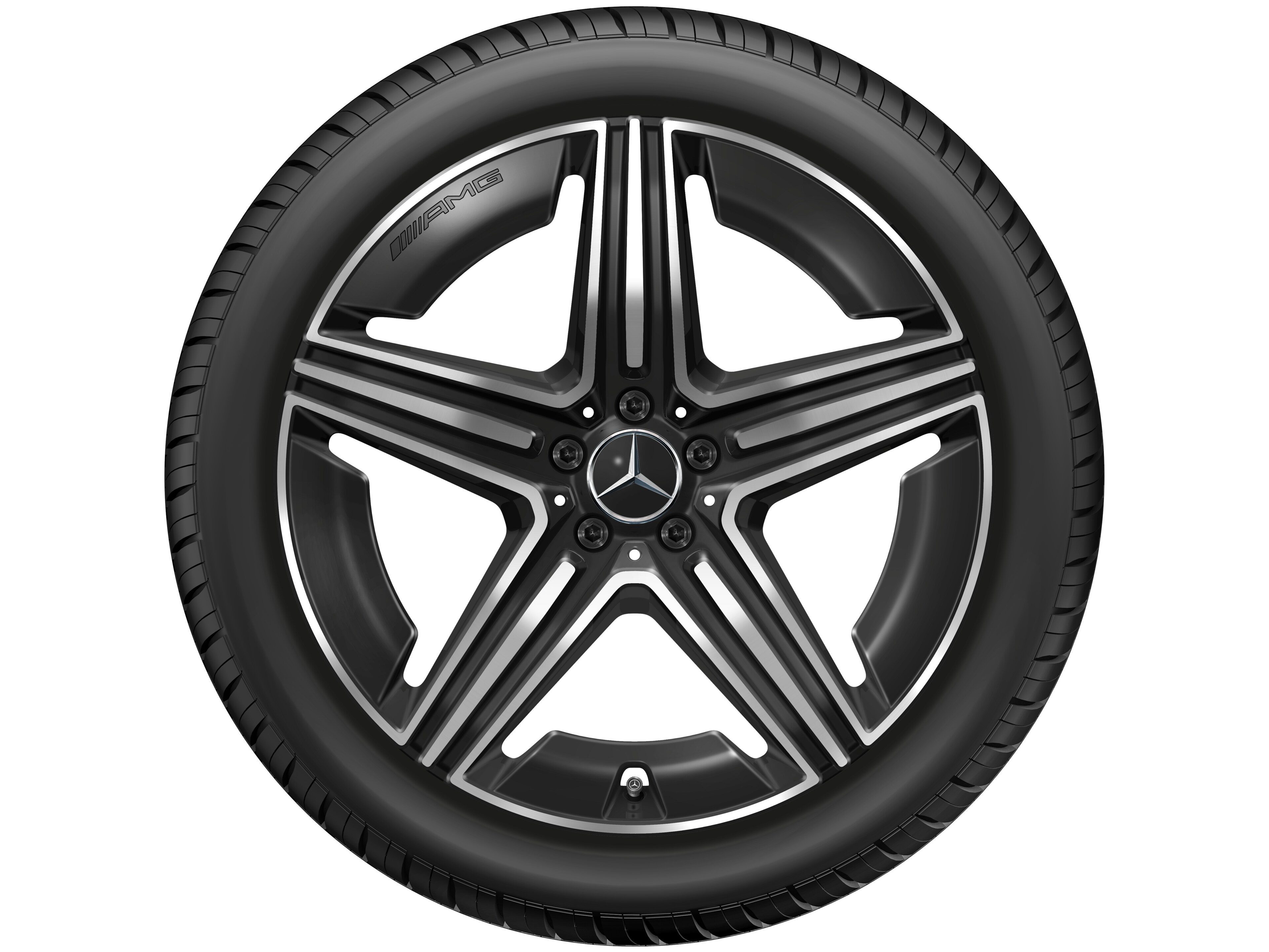 Jante AMG à 5 doubles branches, 53,3 cm (21 pouces) - 11 J x 21 ET 49, noir, finition brillante