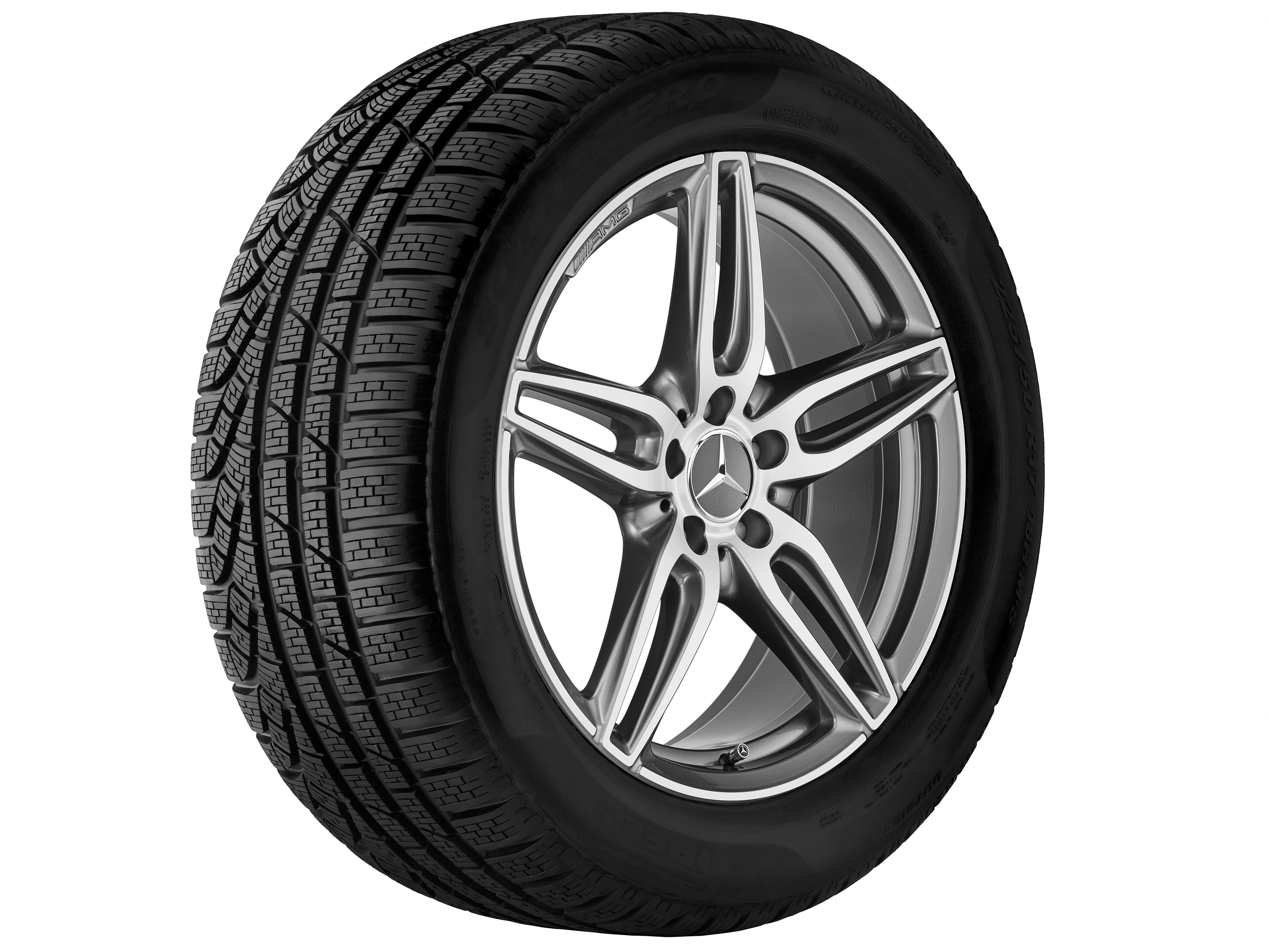 AMG 5-Doppelspeichen-Rad, 48,3 cm (19 Zoll) - 8 J x 19 ET 20, titangrau, glanzgedreht