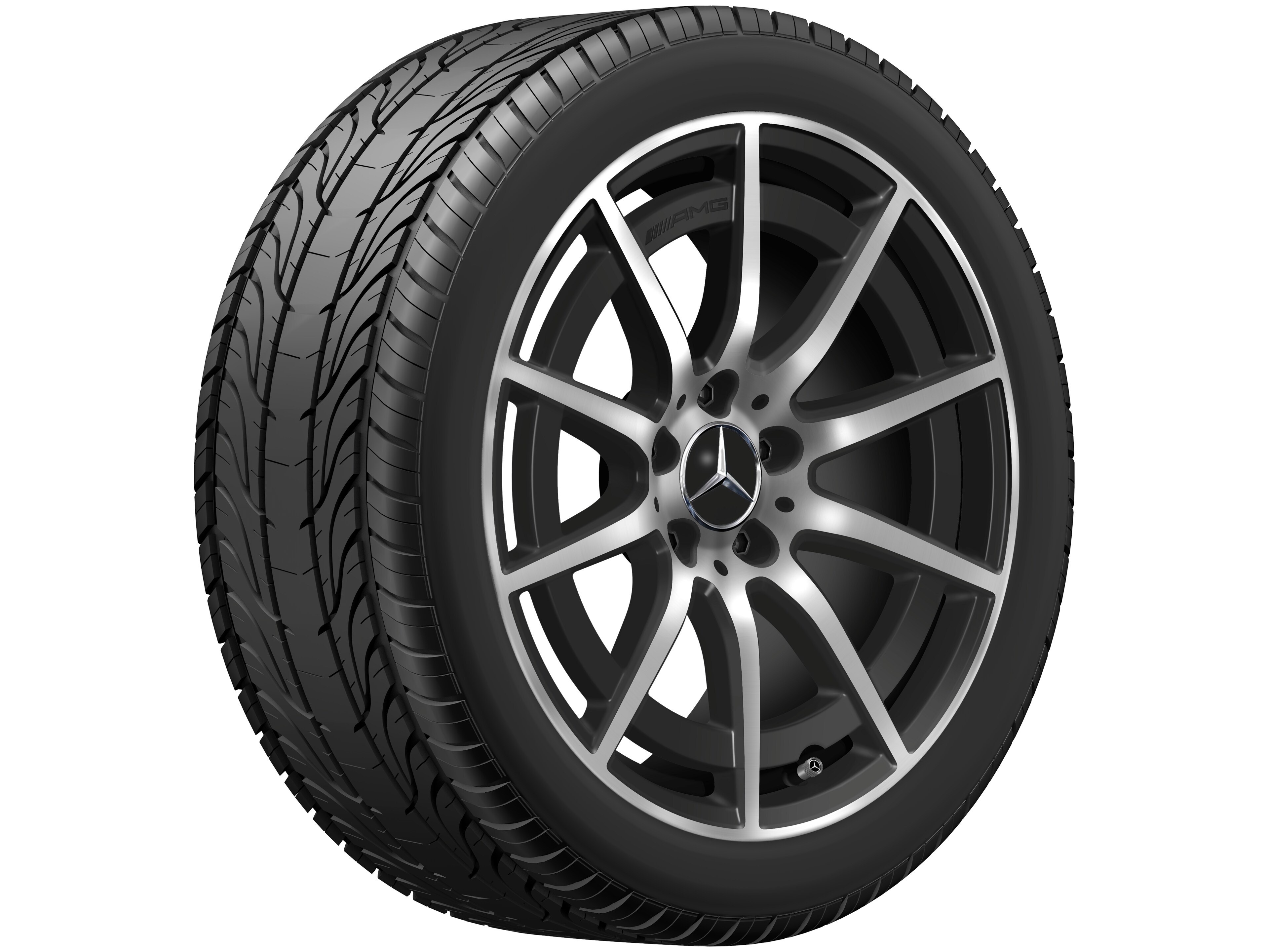AMG 10-Speichen-Rad, 45,7 cm (18 Zoll) - 8,5 J x 18 ET 46, schwarz matt, glanzgedreht