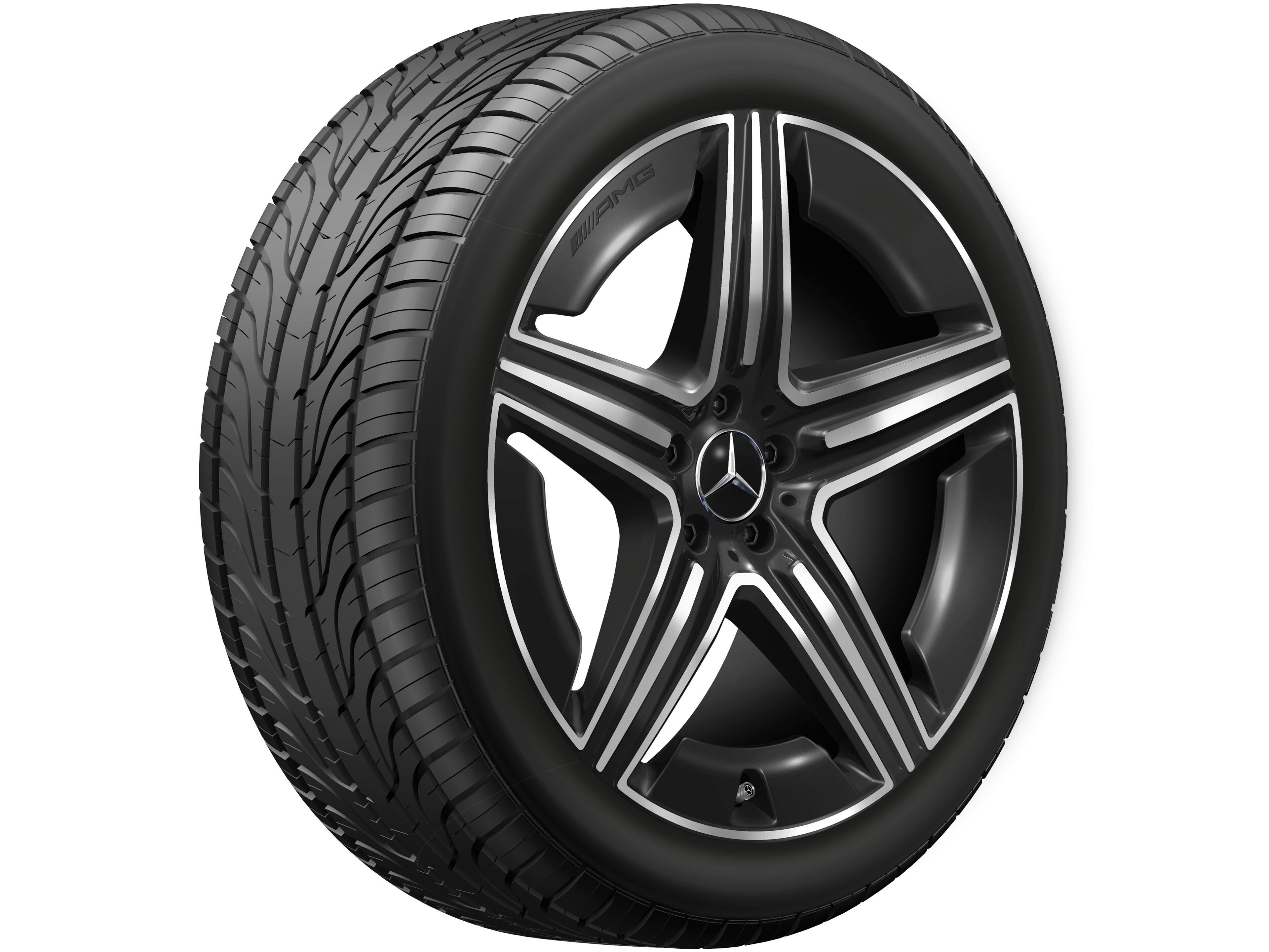 Jante AMG à 5 doubles branches, 53,3 cm (21 pouces) - 11 J x 21 ET 49, noir, finition brillante