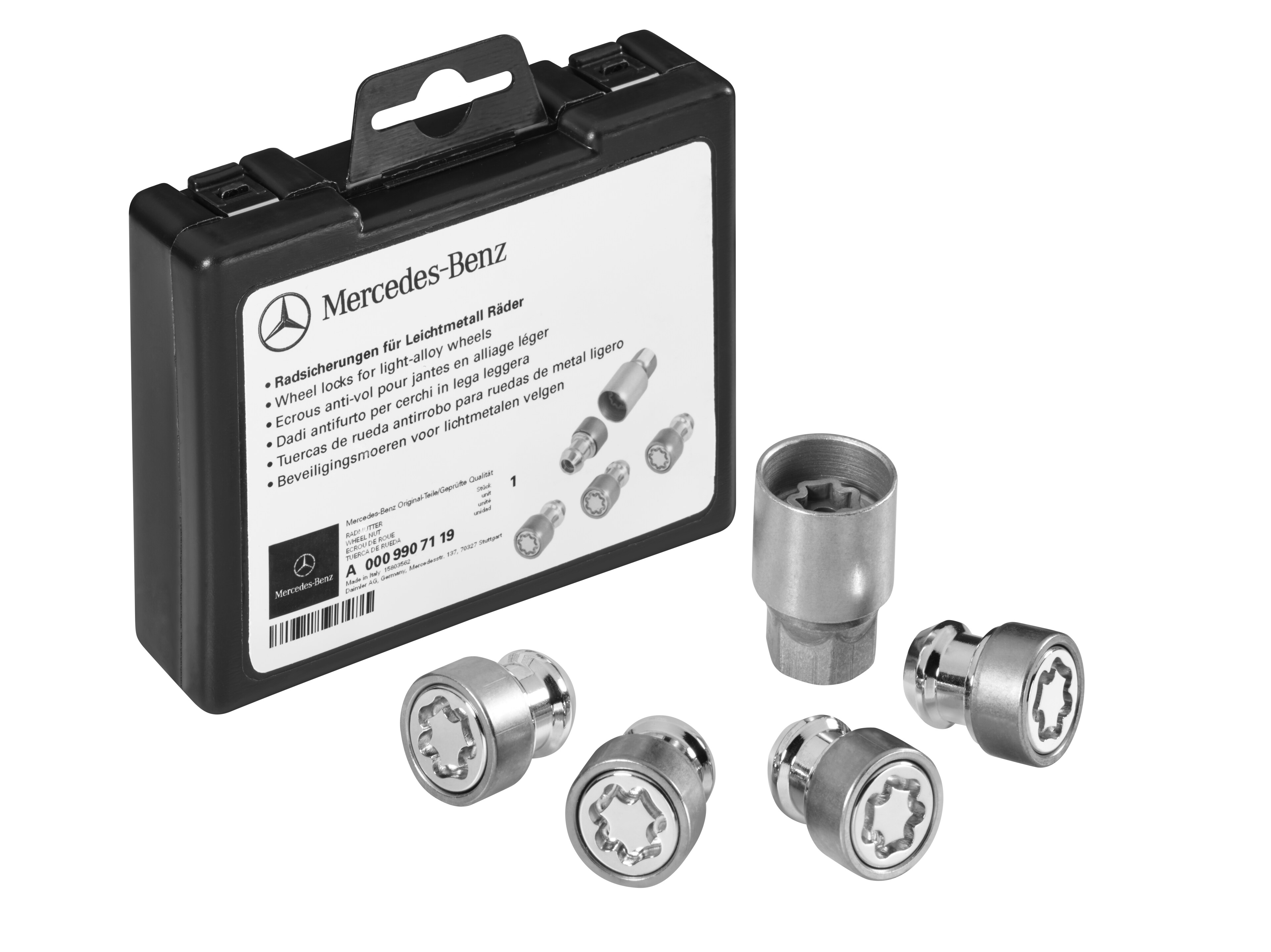Radsicherungssatz, für Leichtmetallräder - silberfarben