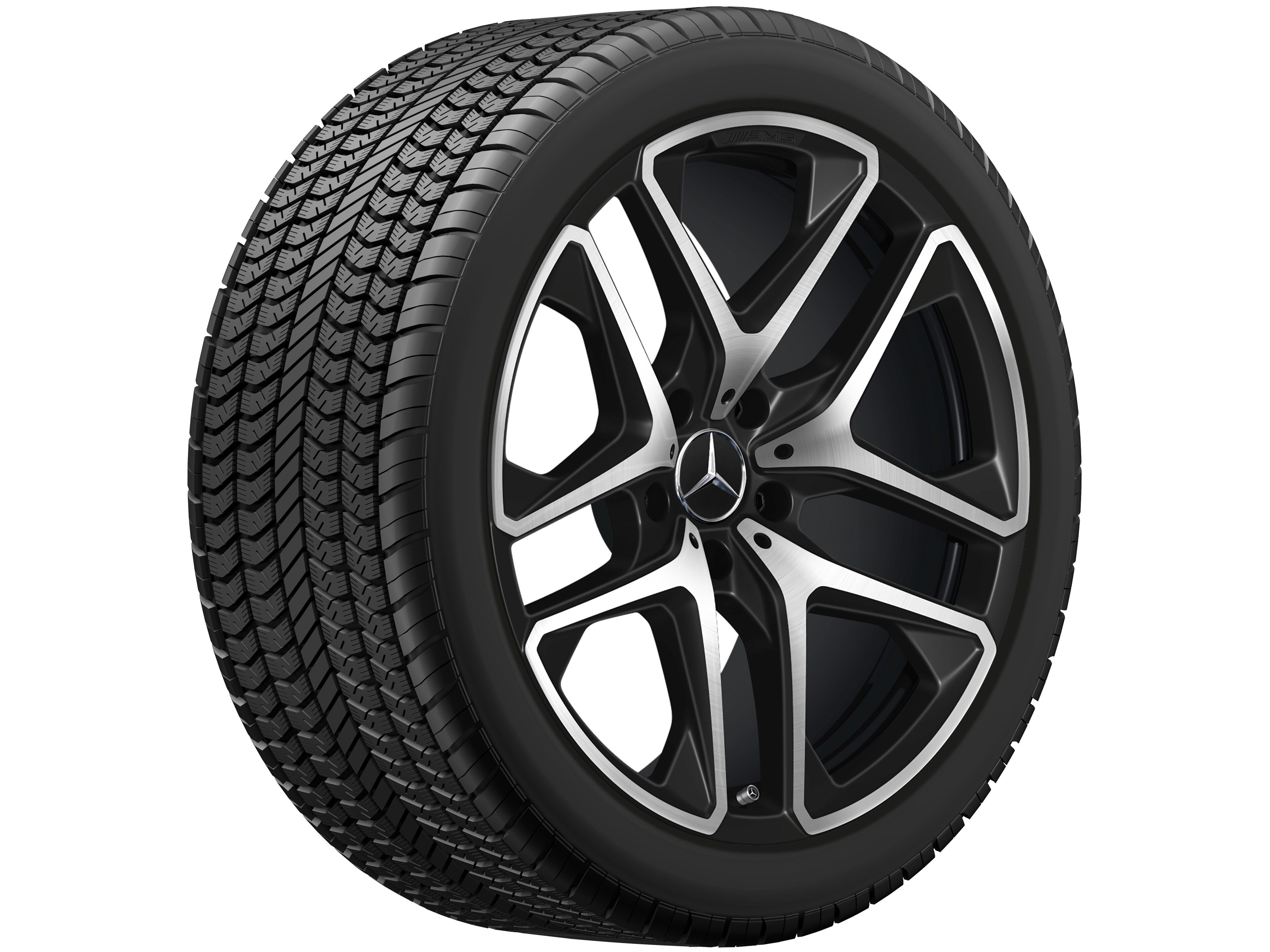 AMG 5-Doppelspeichen-Rad, 53,3 cm (21 Zoll) - 10 J x 21 ET 33, schwarz matt, glanzgedreht