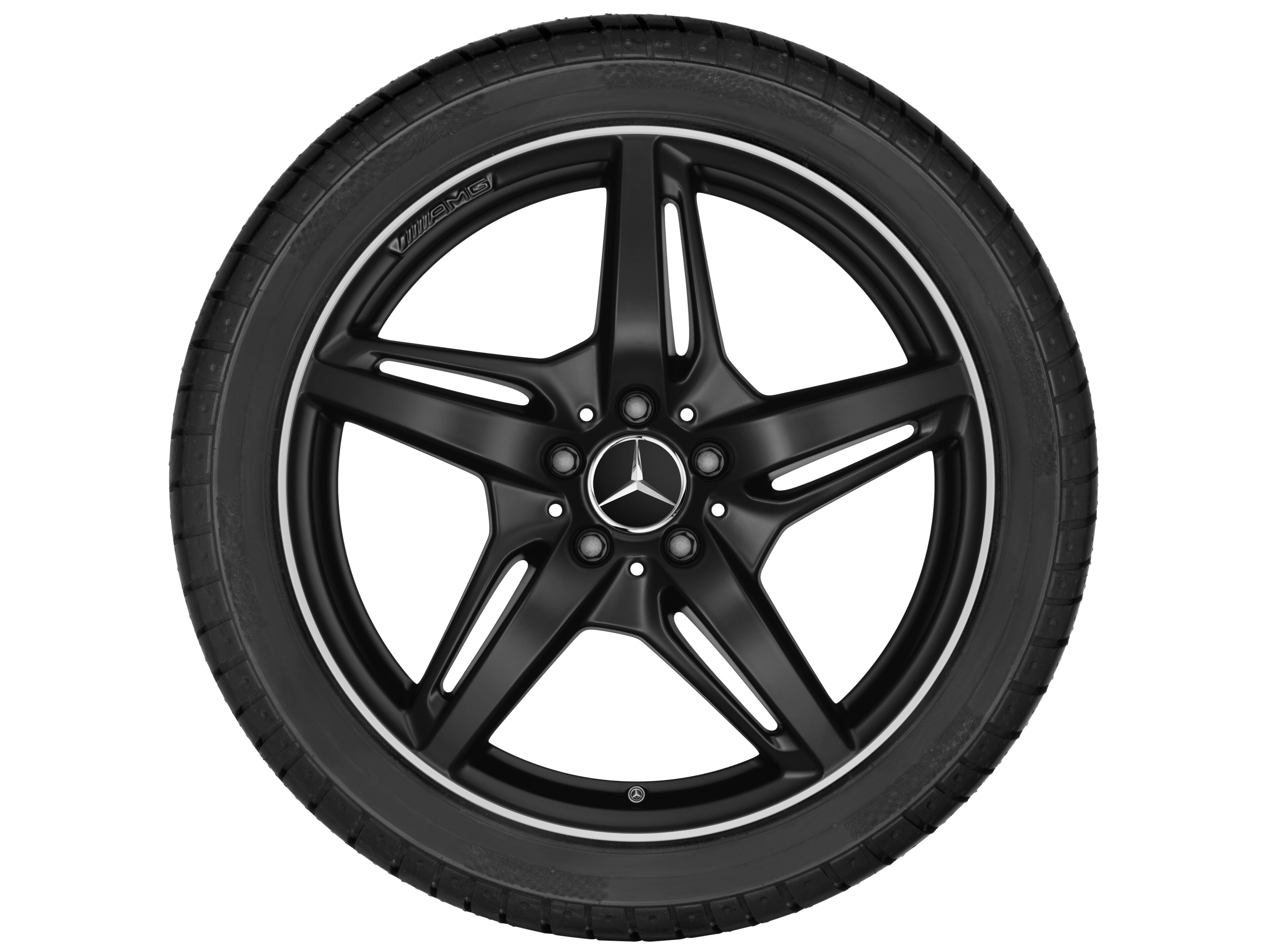 AMG 5-Speichen-Rad, 50,8 cm (20 Zoll), Felgenhorn glanzgedreht - 11 J x 20 ET 68, schwarz matt