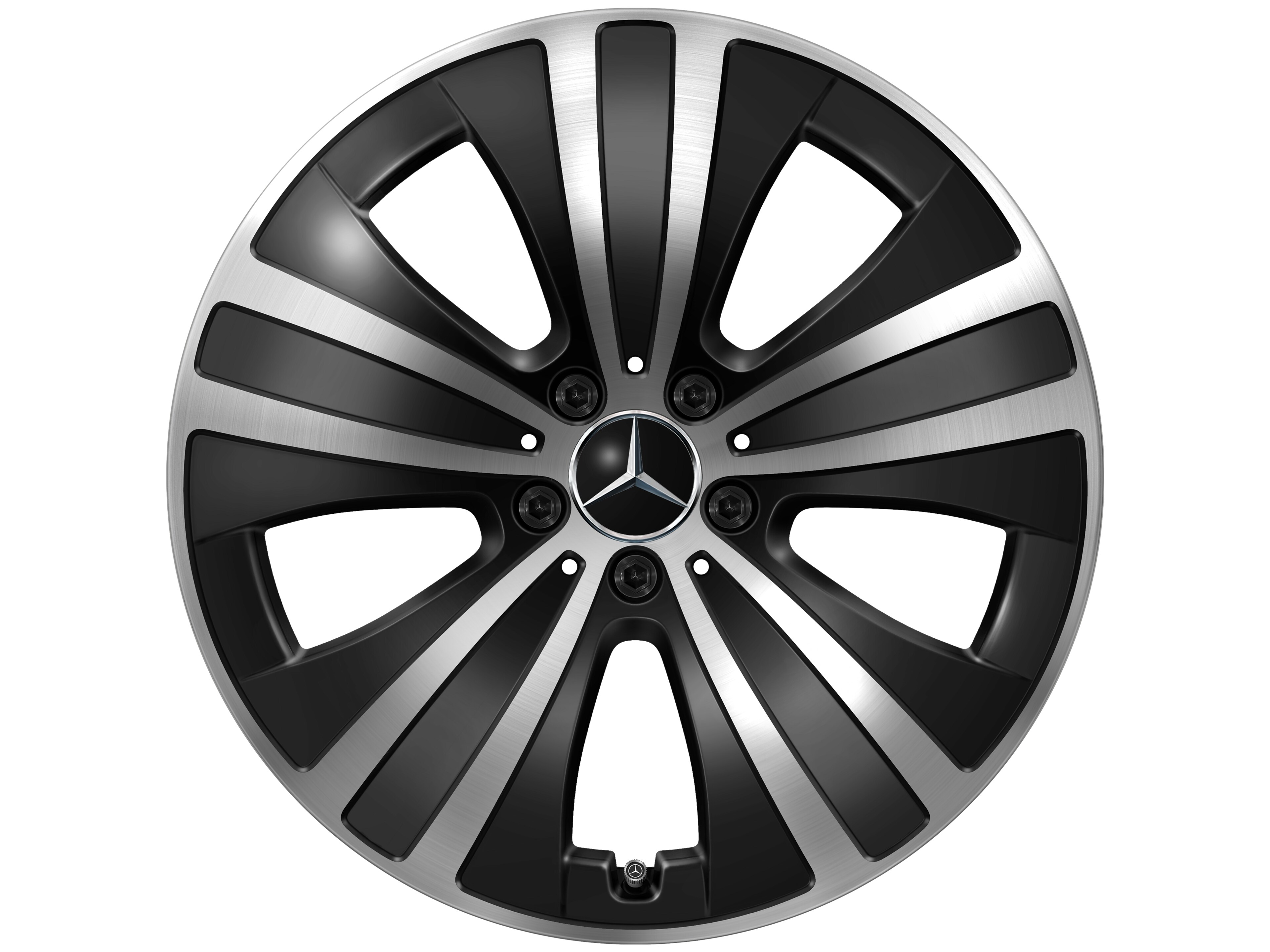 5-Speichen-Rad, 48,3 cm (19 Zoll) - 8,5 J x 19 ET 47,5, schwarz, glanzgedreht