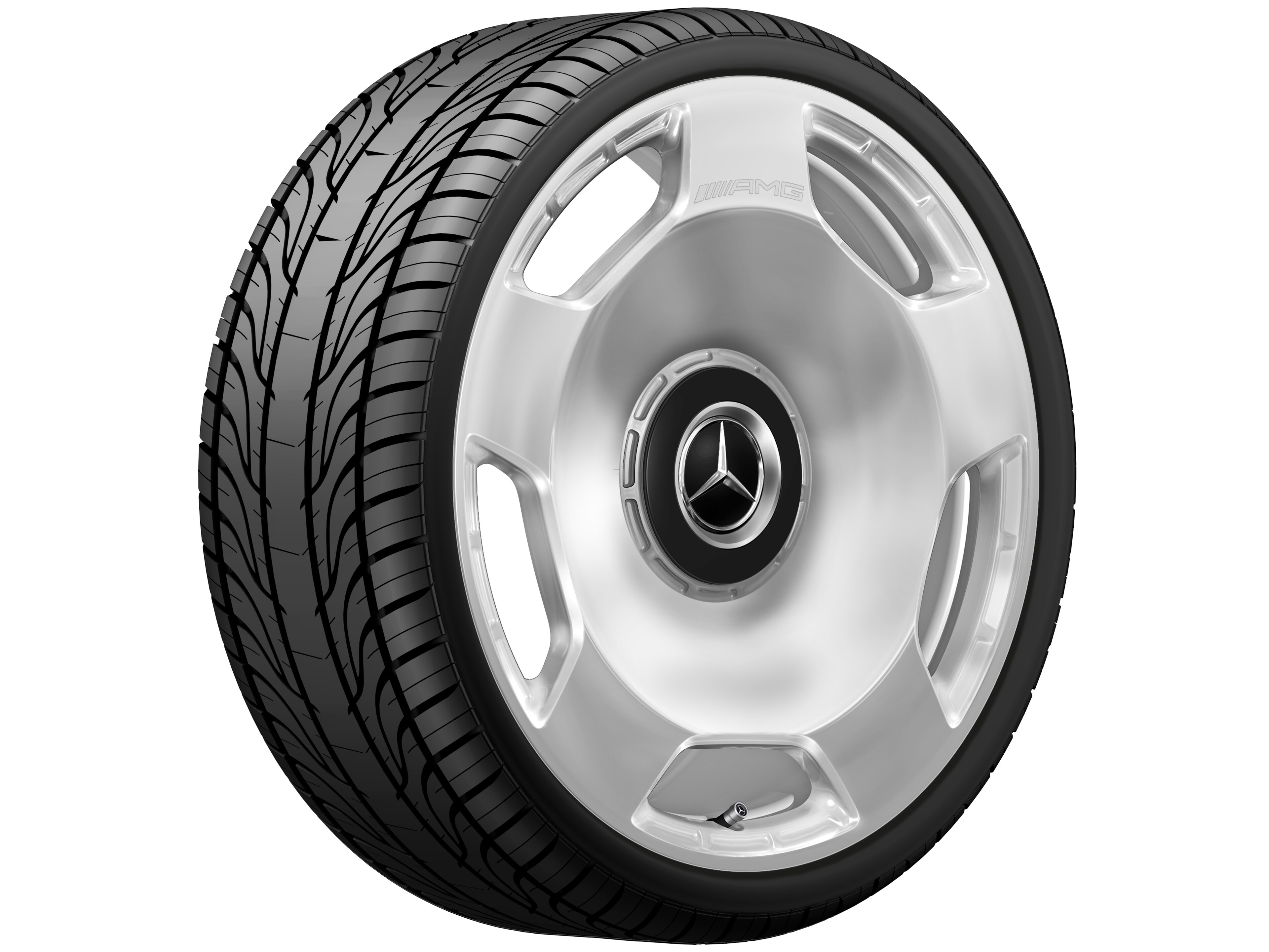 AMG Schmiederad im 5-Loch Design, 58,4 cm (23 Zoll) - 11,5 J x 23 ET 47, silberfarben, hochglanzpoliert