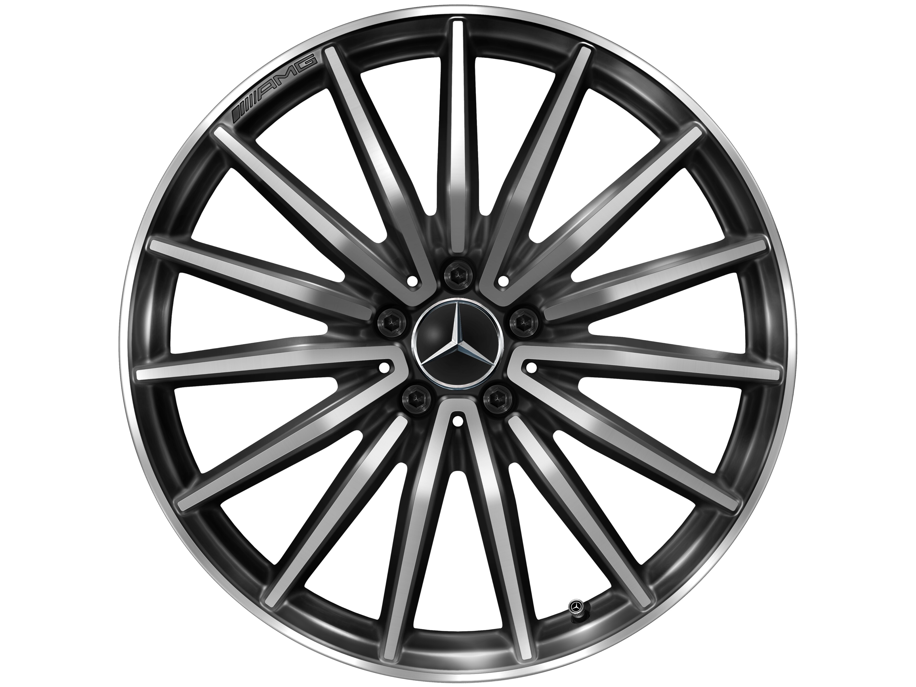 Jante alliage AMG, Design multibranches, 50,8 cm (20 pouces), aérodynamisme optimisé - 8 J x 20 ET 30,6, noir, aérodynamisme optimisé