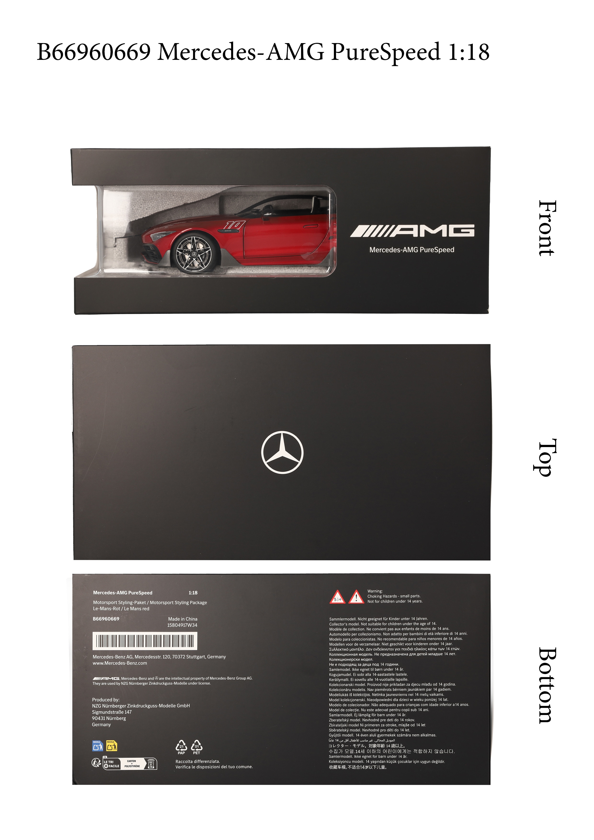 Mercedes-AMG PureSpeed, R232 - Le Mans rot, NZG, 1:18