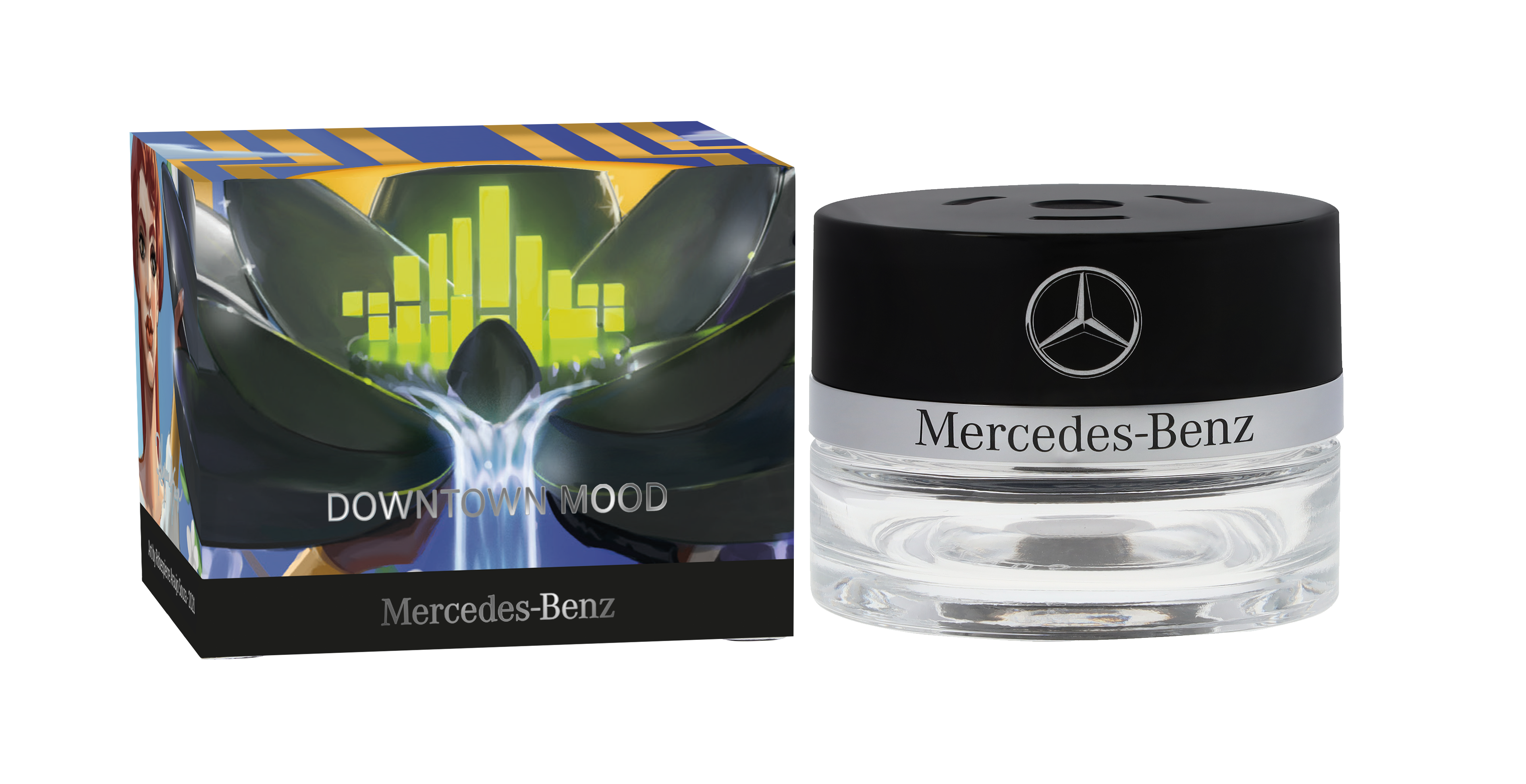 Flakon, DOWNTOWN MOOD - transparent / schwarz, Glas, 15 ml