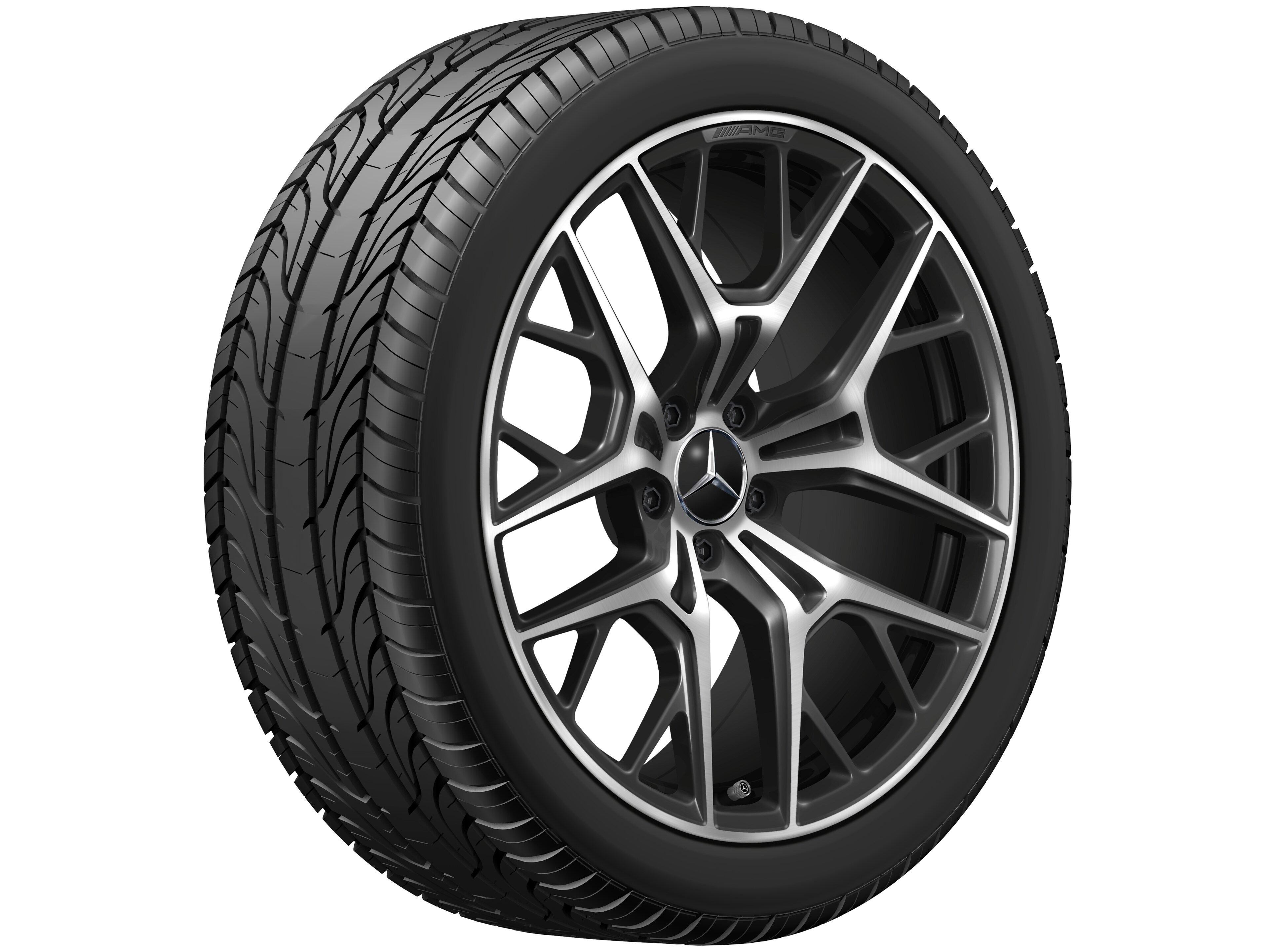 AMG Leichtmetallrad, im Kreuzspeichen-Design, 50,8 cm (20 Zoll) - 9 J x 20 ET 32, schwarz, glanzgedreht