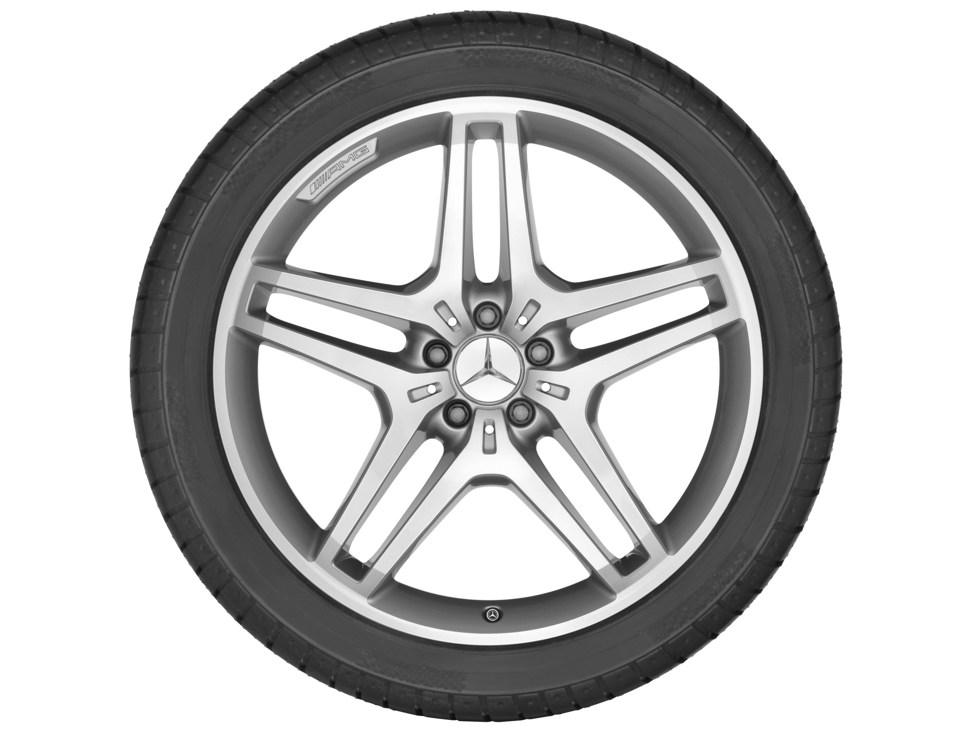 AMG 5-Doppelspeichen-Rad, 53,3 cm (21 Zoll) - 9 J x 21 ET 53, silberfarben, glanzgedreht