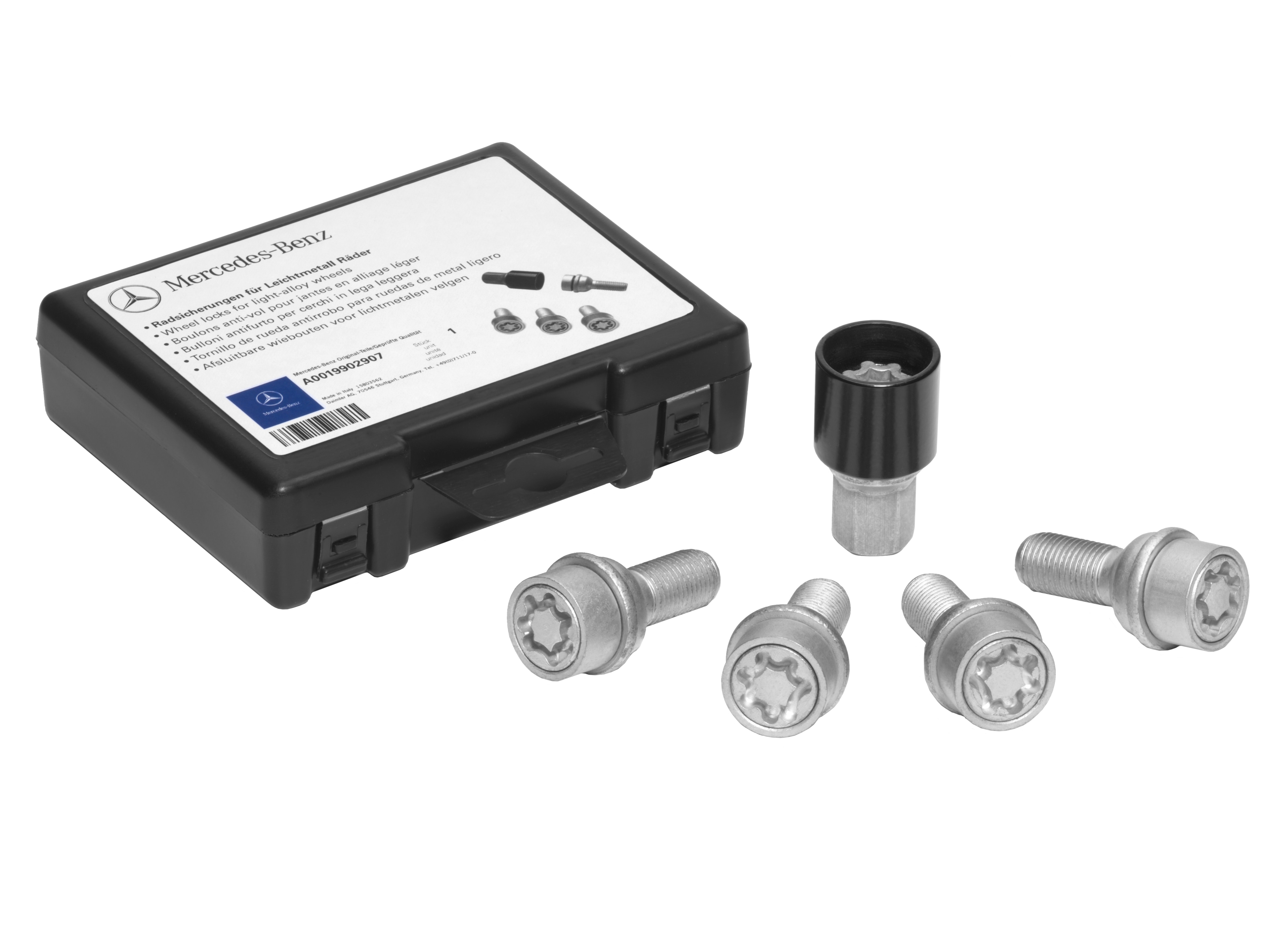 Radsicherungssatz, M14 x 1,5 x 25,5 - silberfarben