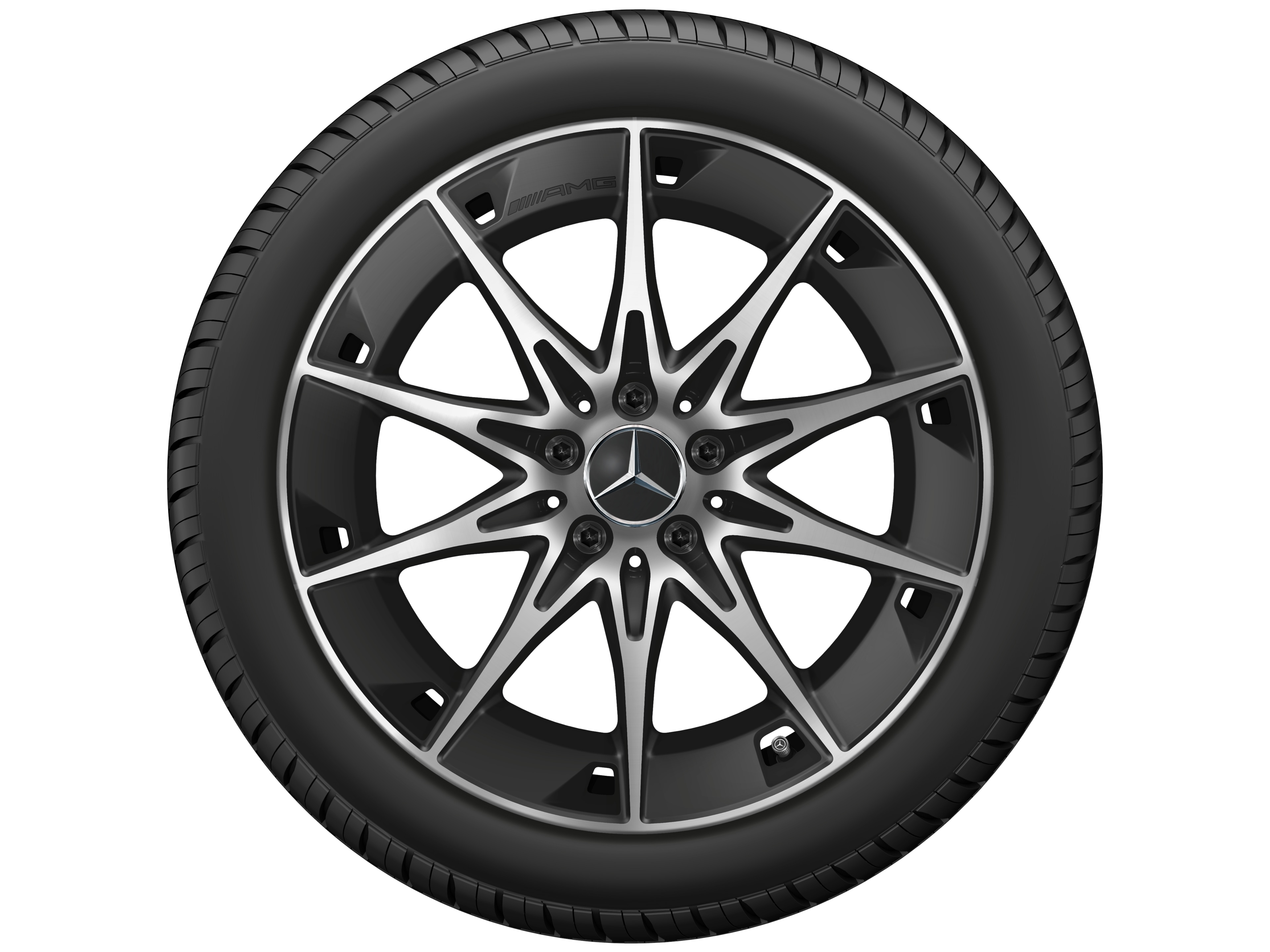AMG 10-Speichen-Rad, 48,3 cm (19 Zoll) - 9,5 J x 19 ET 19, schwarz matt, glanzgedreht