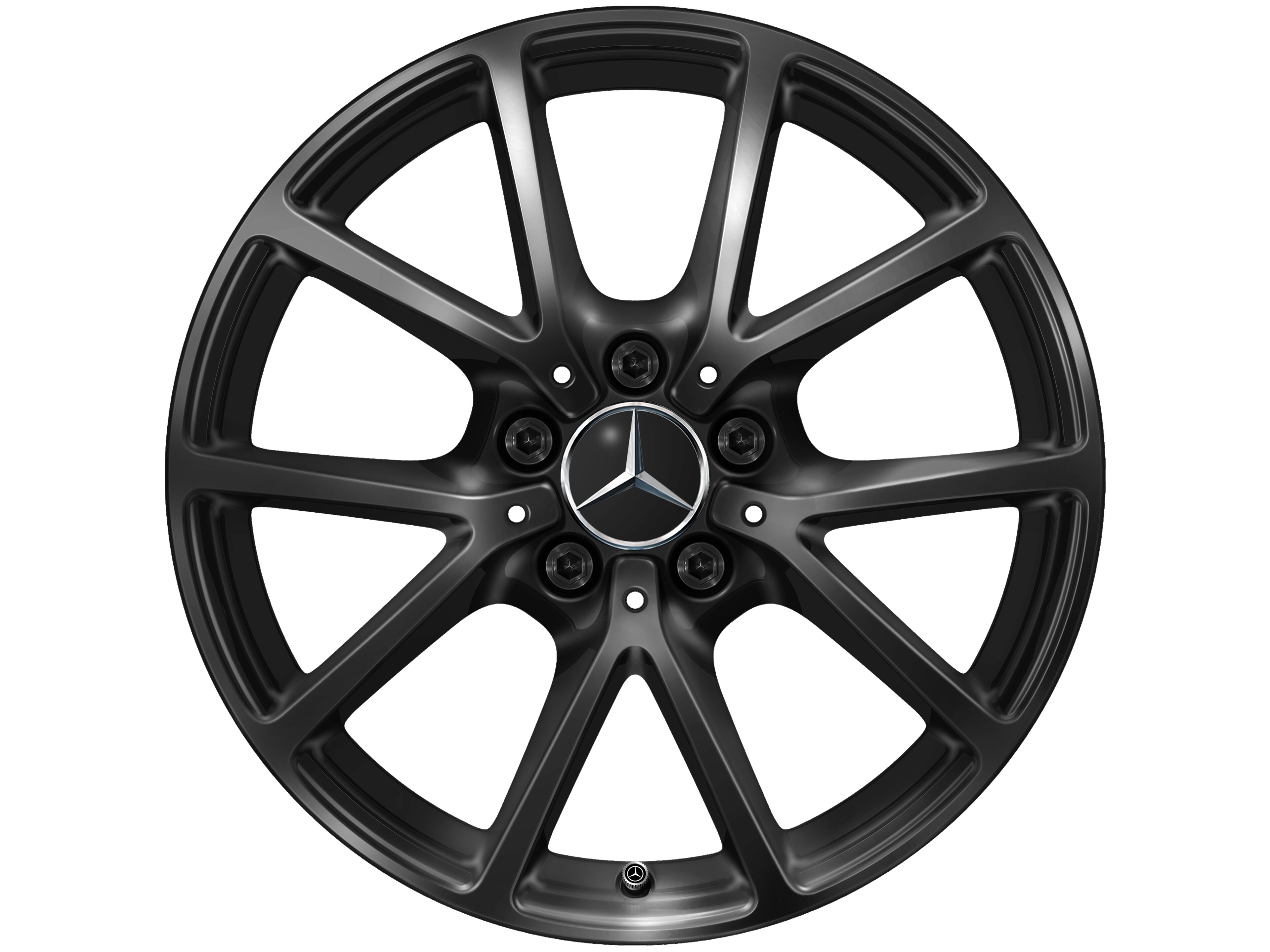 10-Speichen-Rad, 43,2 cm (17 Zoll) - 8 J x 17 ET 58, schwarz