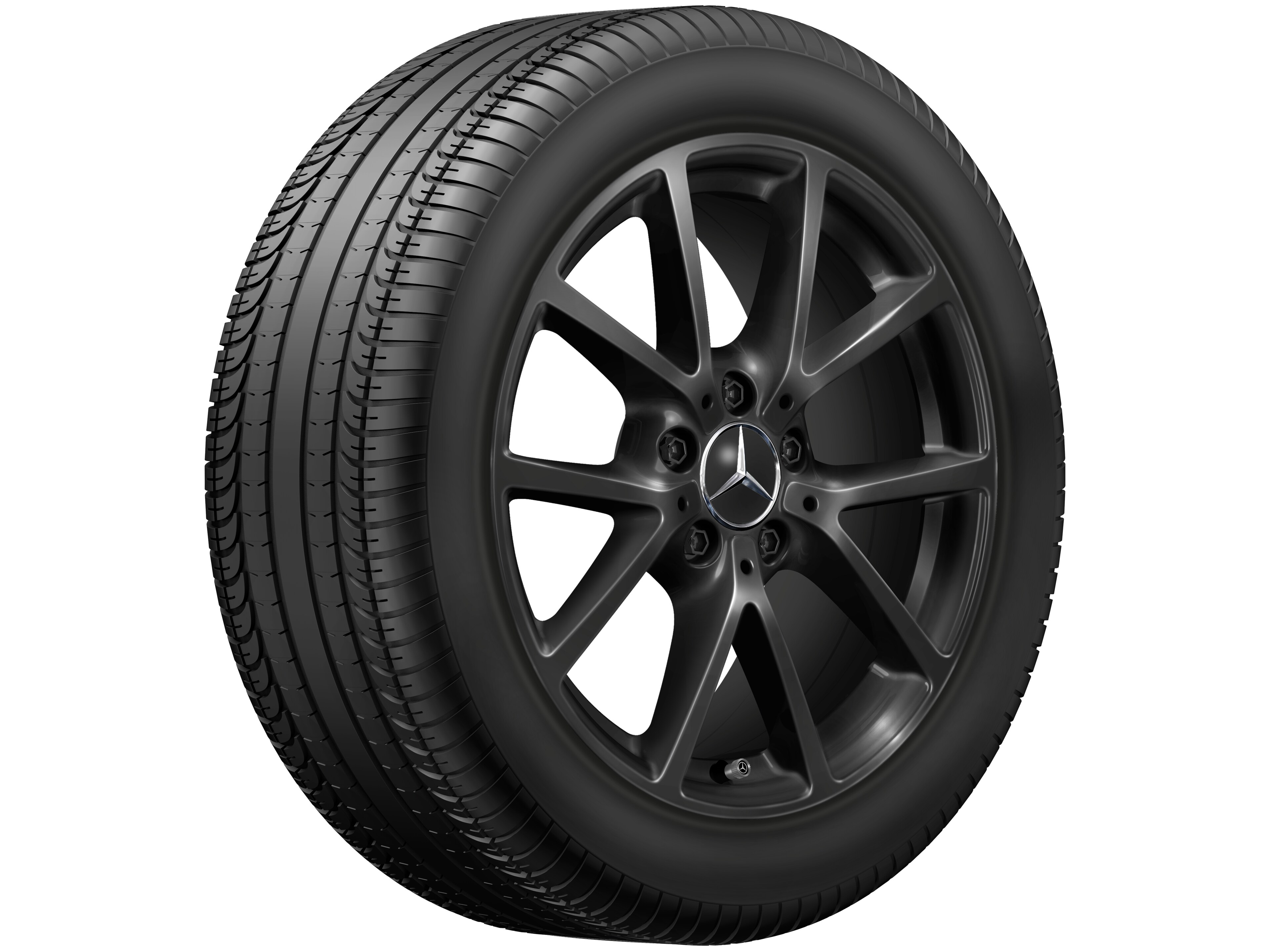 10-Speichen-Rad, 43,2 cm (17 Zoll) - 8 J x 17 ET 58, schwarz