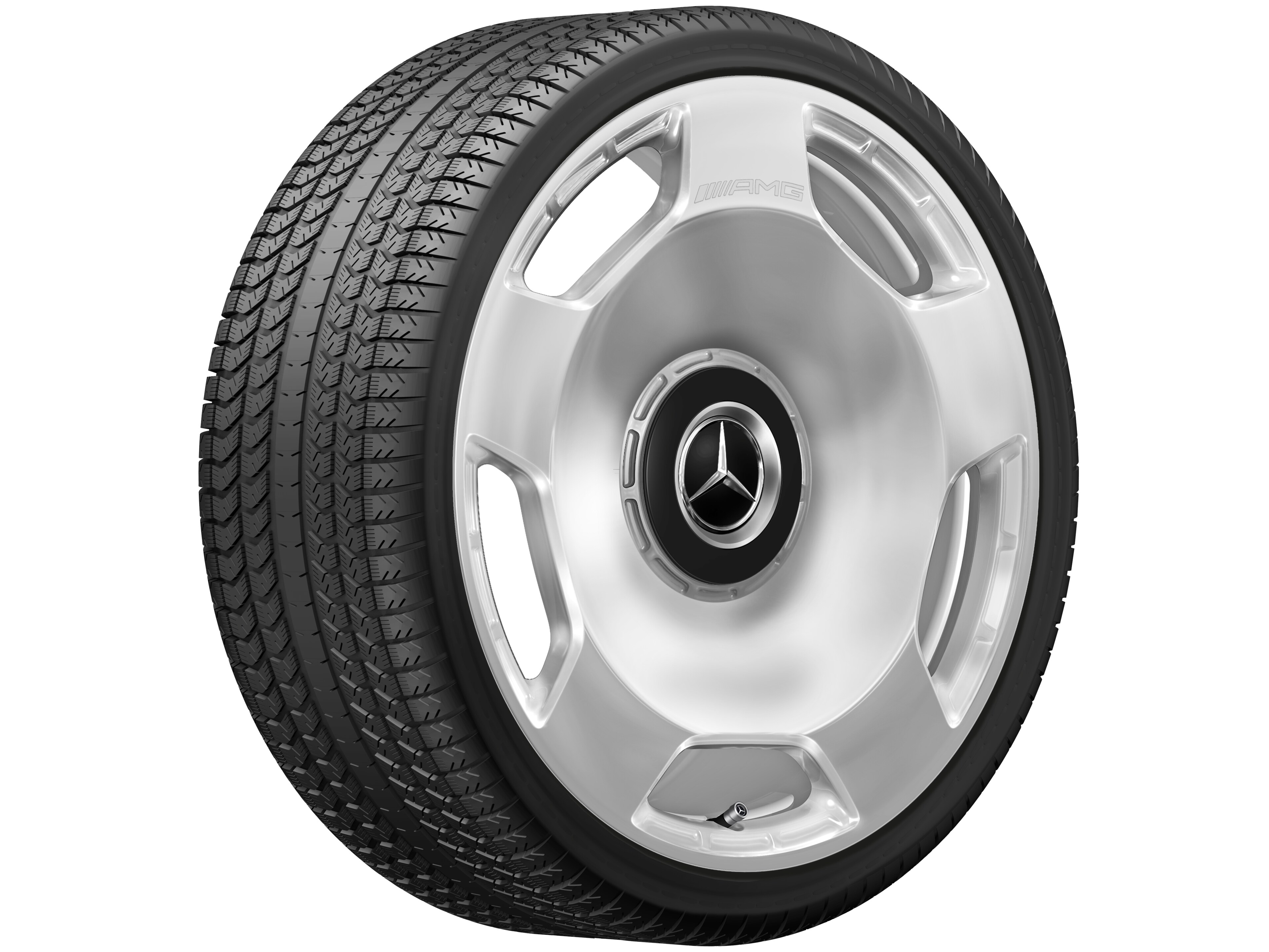 AMG Schmiederad im 5-Loch Design, 58,4 cm (23 Zoll) - 11,5 J x 23 ET 47, silberfarben, hochglanzpoliert