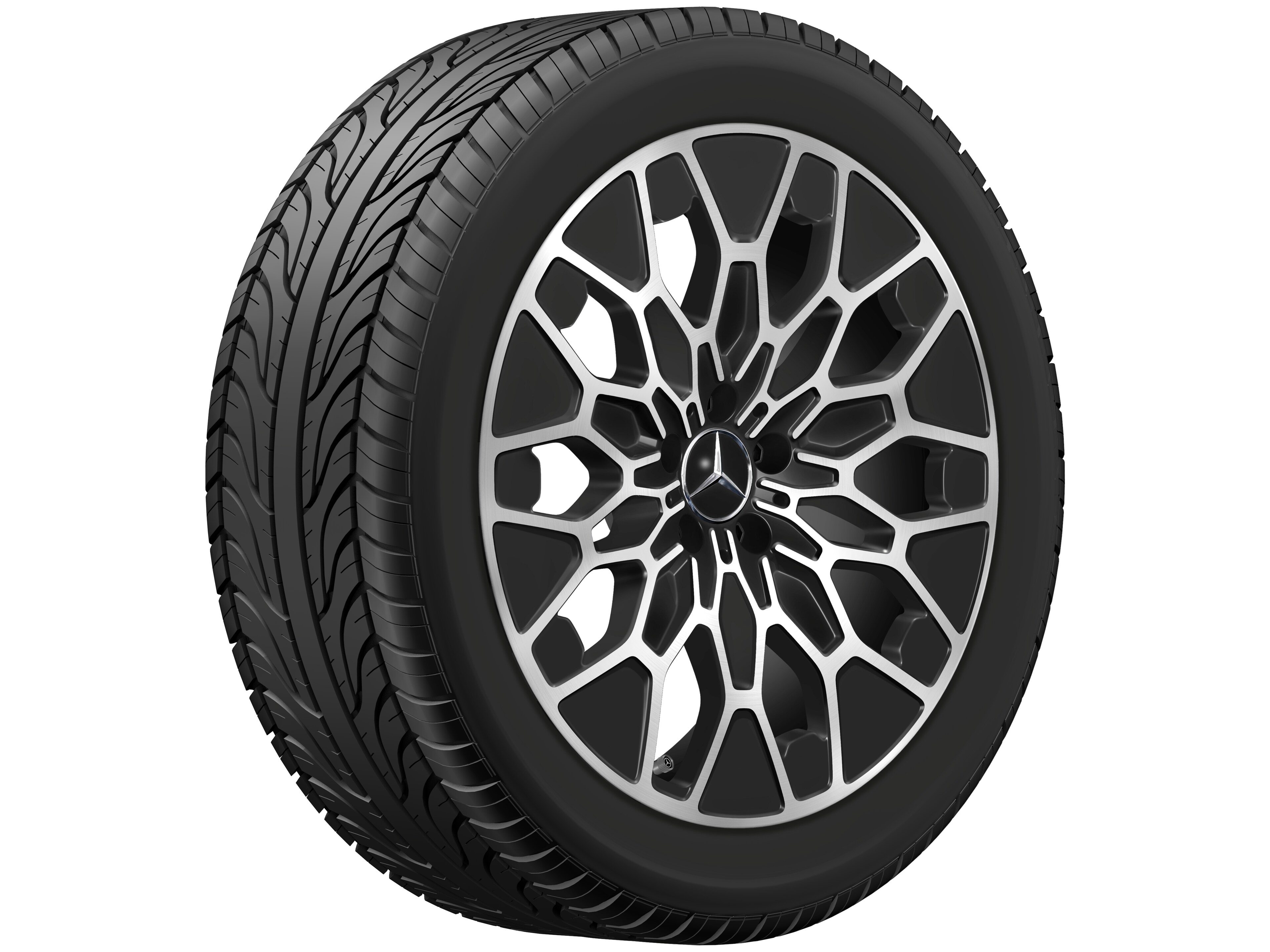 10-Y-Speichen-Rad, Aero, 50,8 cm (20 Zoll) - 8 J x 20 ET 32,7, schwarz, glanzgedreht