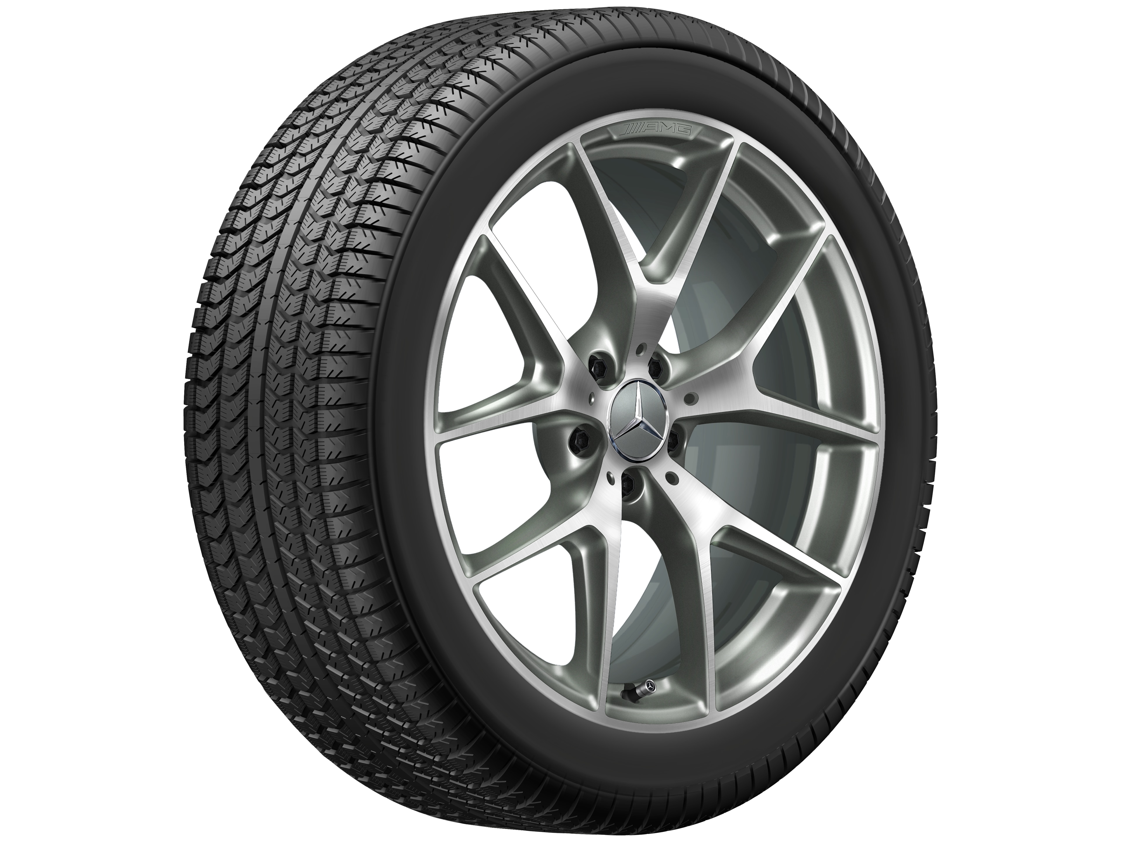 AMG Kreuzspeichen-Rad, 50,8 cm (20 Zoll) - 8,5 J x 20 ET 40, titangrau, glanzgedreht