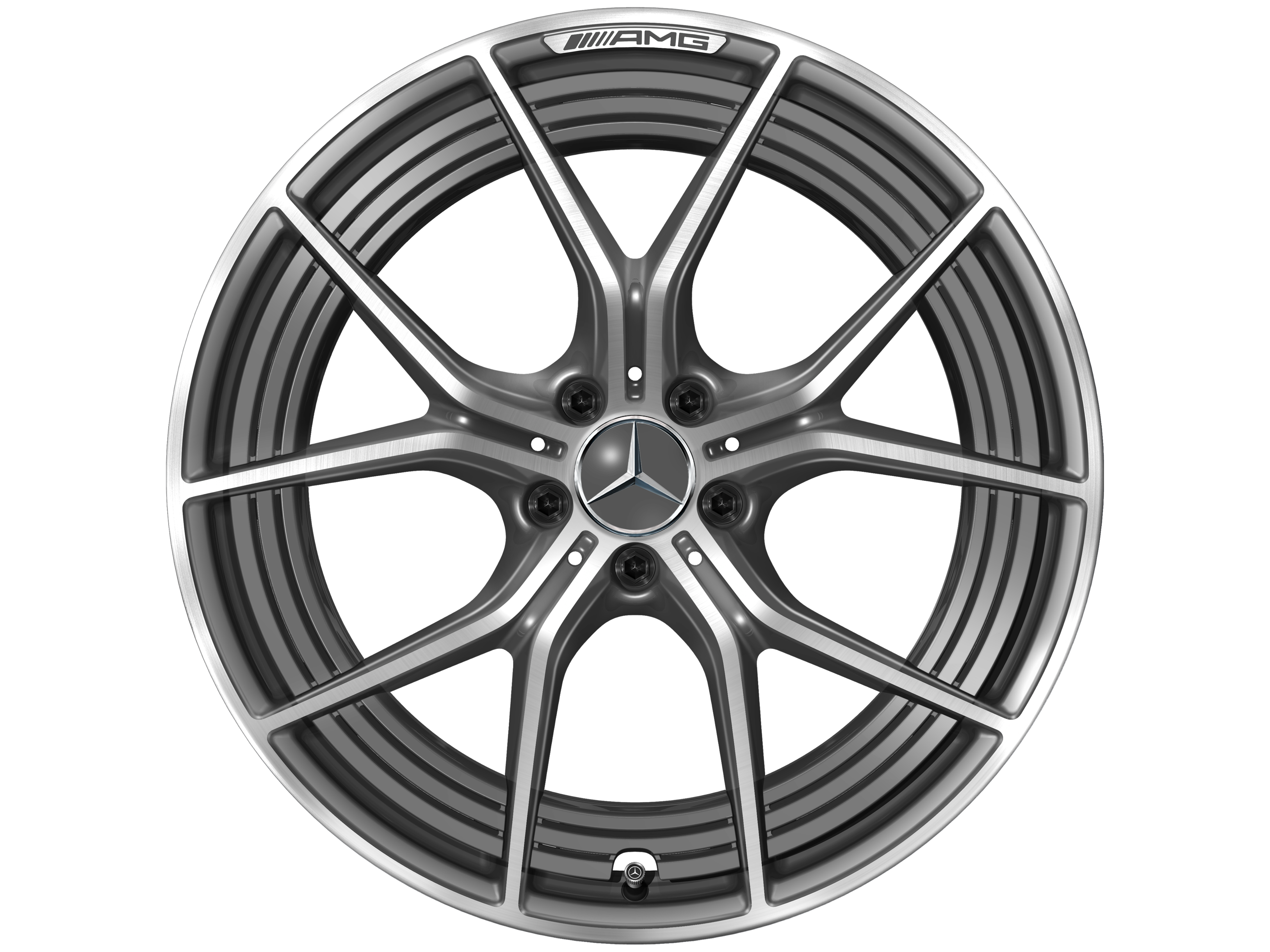 AMG Schmiederad im 5-Doppelspeichen-Design, 53,3 cm (21 Zoll) - 11 J x 21 ET 60, tantalgrau, glanzgedreht