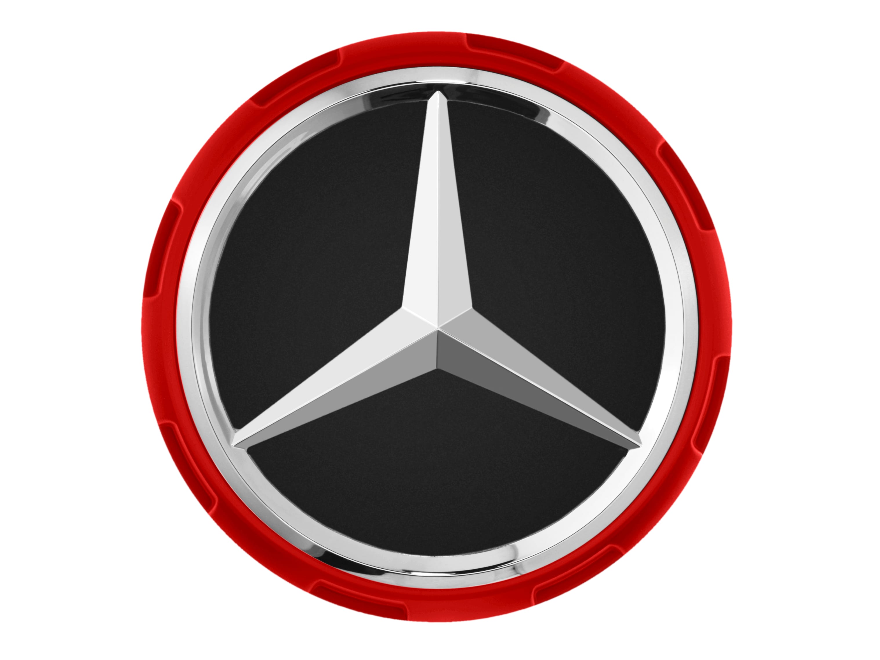 AMG Radnabenabdeckung, im Zentralverschlussdesign, für Zentrierloch-Durchmesser 71,8 mm - rot