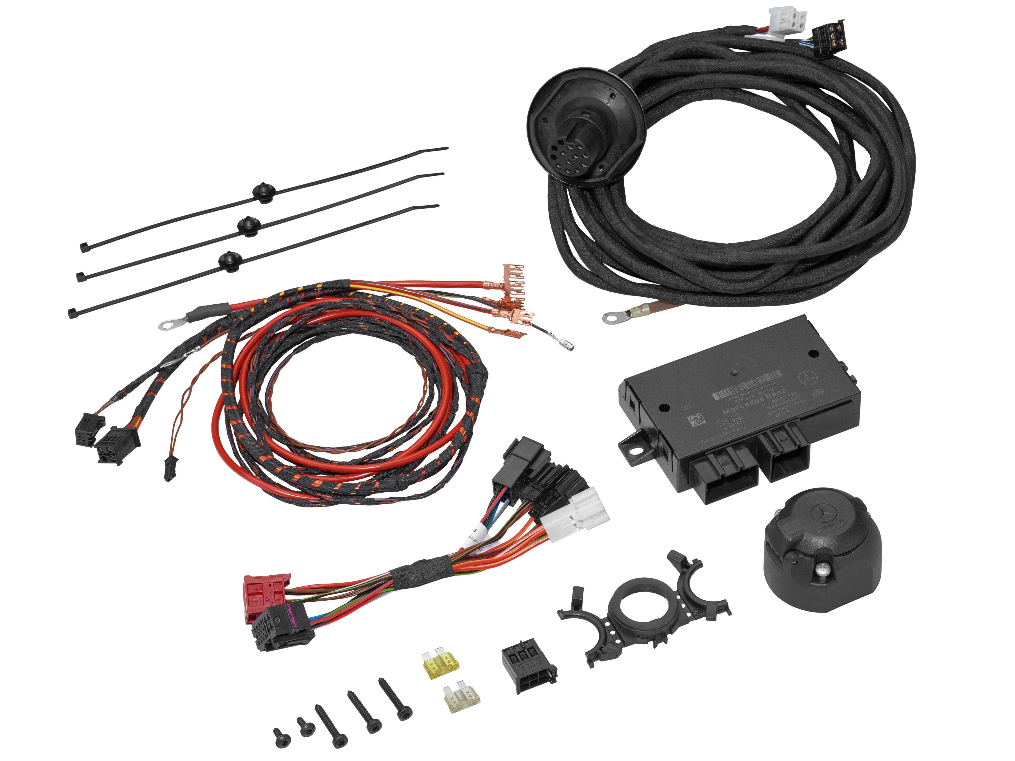 Elektrosatz für Anhängevorrichtung, Elektroeinbausatz, LED, für Fahrzeuge ohne Code E57 ab Werk - schwarz