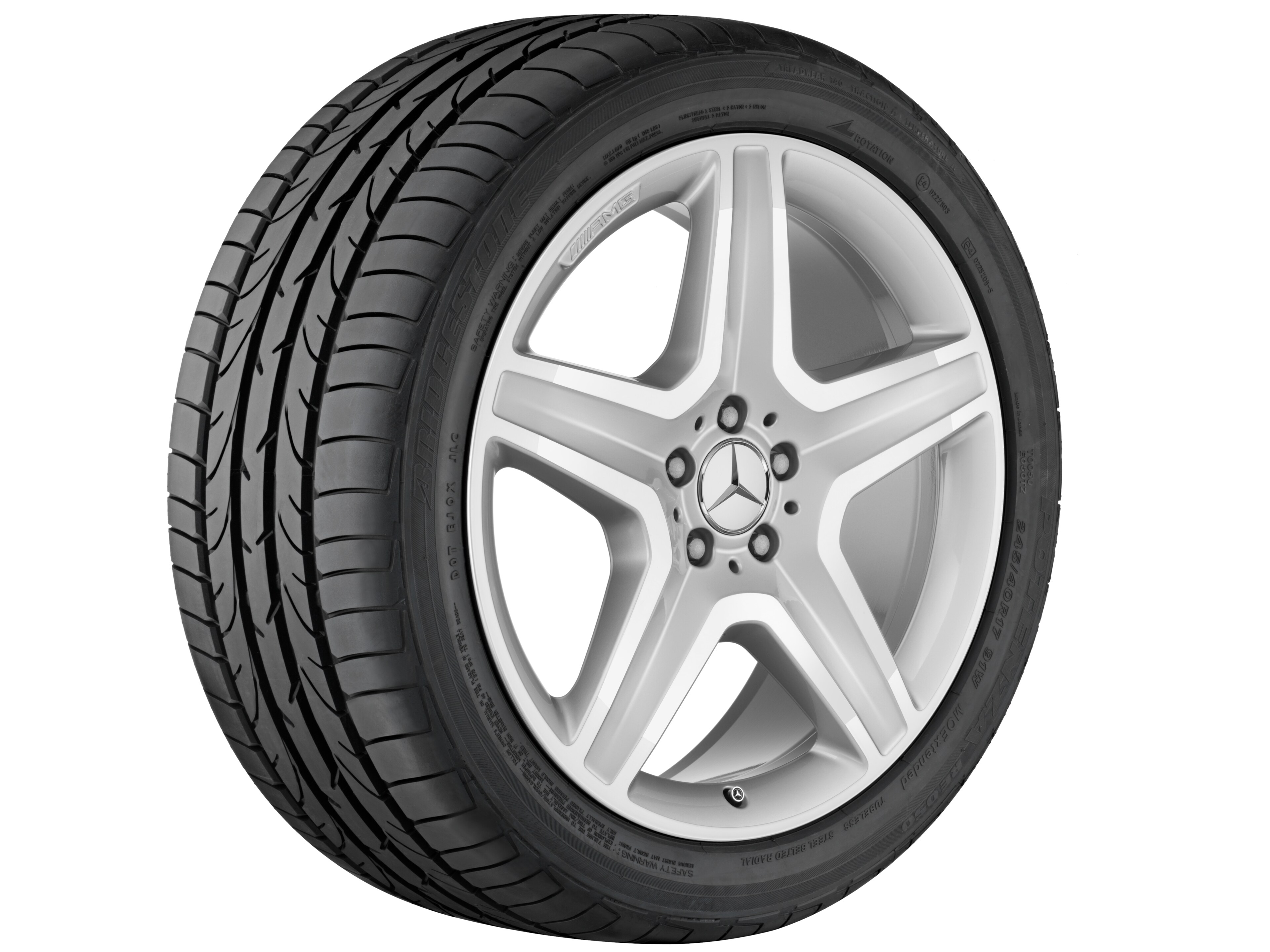AMG 5-Speichen-Rad, 50,8 cm (20 Zoll) - 9 J x 20 ET 57, silberfarben, glanzgedreht