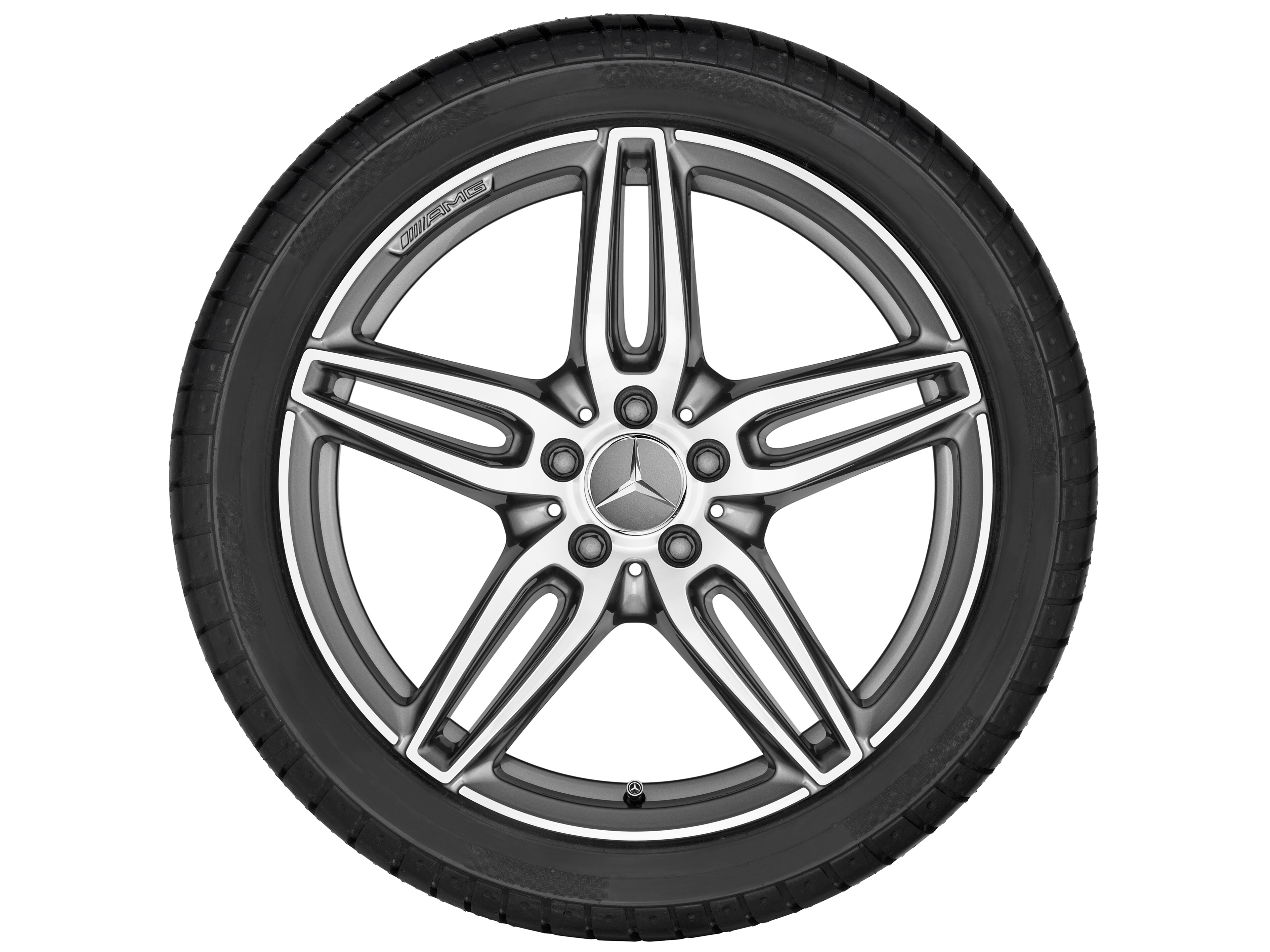 AMG 5-Doppelspeichen-Rad, 48,3 cm (19 Zoll) - 8 J x 19 ET 20, titangrau, glanzgedreht